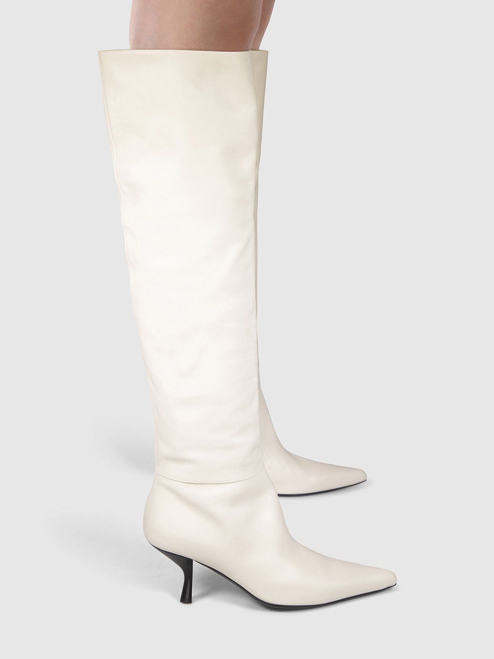 The Row Cream Bourgeoisie Over the Knee Boots Size US 9.5 / IT 39.5 - 2 Thumbnail
