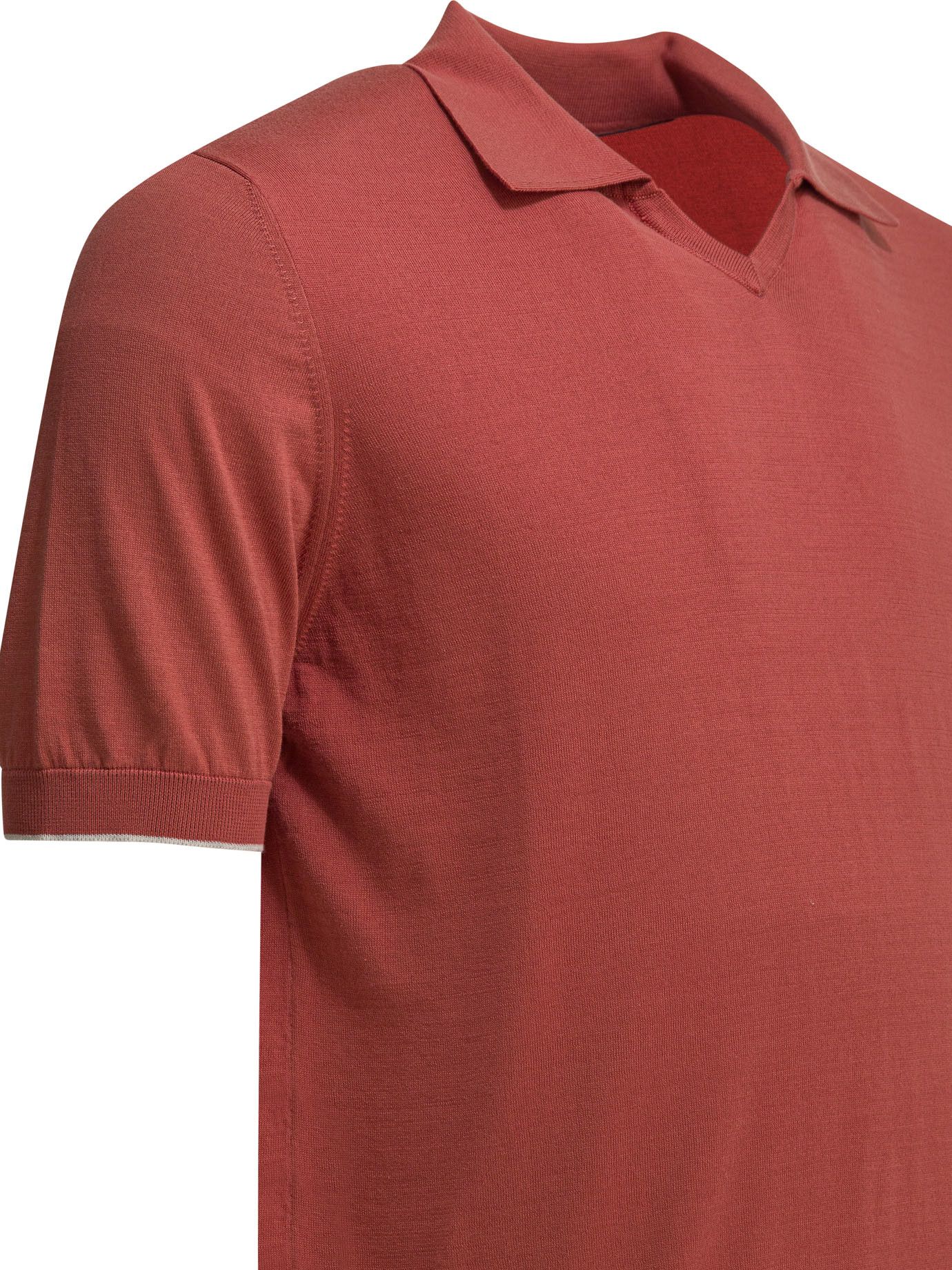 Brunello Cucinelli Cotton Buttonless Polo Shirt Size US L / EU 52-54 / 3 - 4 Thumbnail