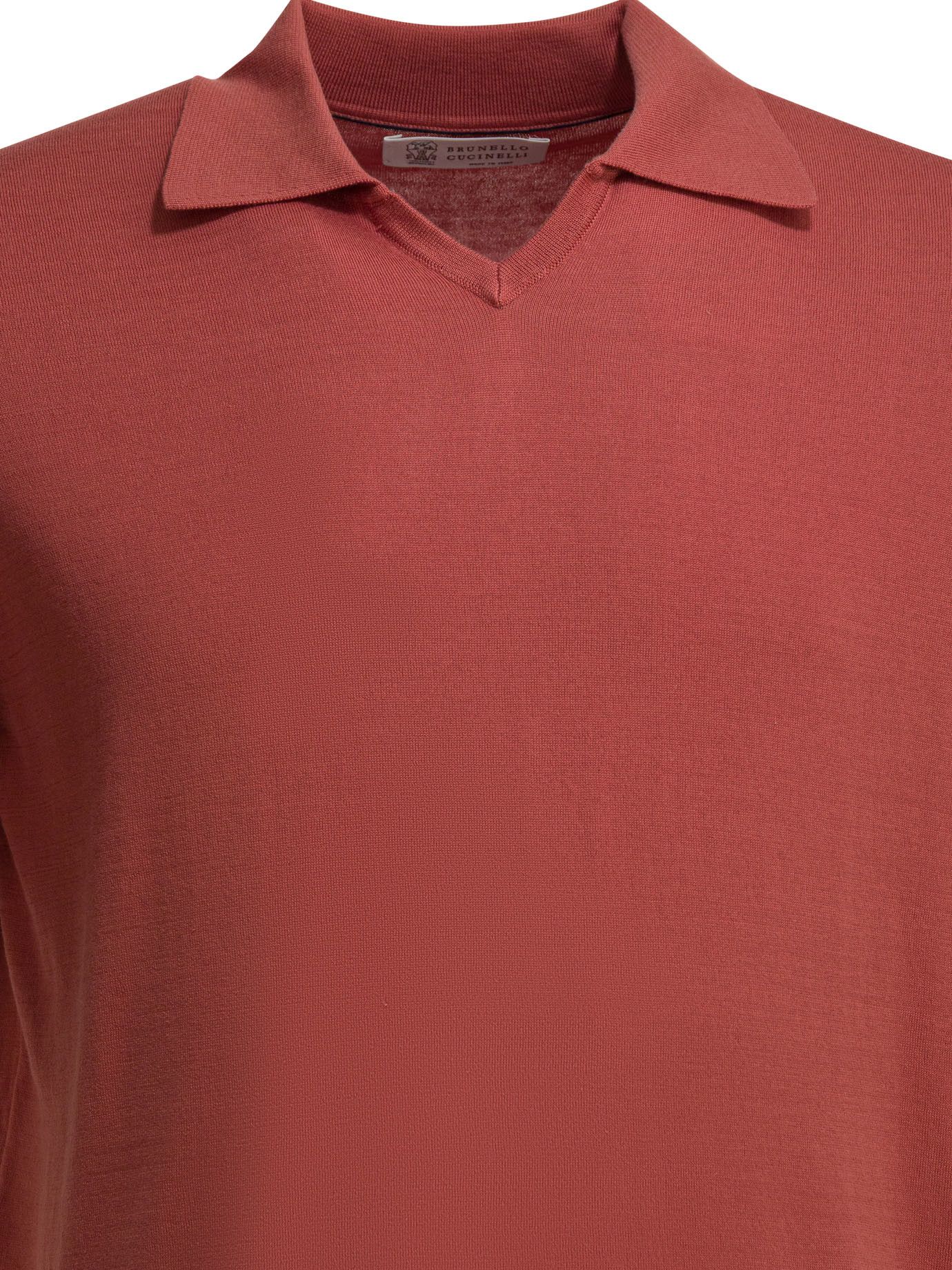 Brunello Cucinelli Cotton Buttonless Polo Shirt Size US L / EU 52-54 / 3 - 3 Thumbnail