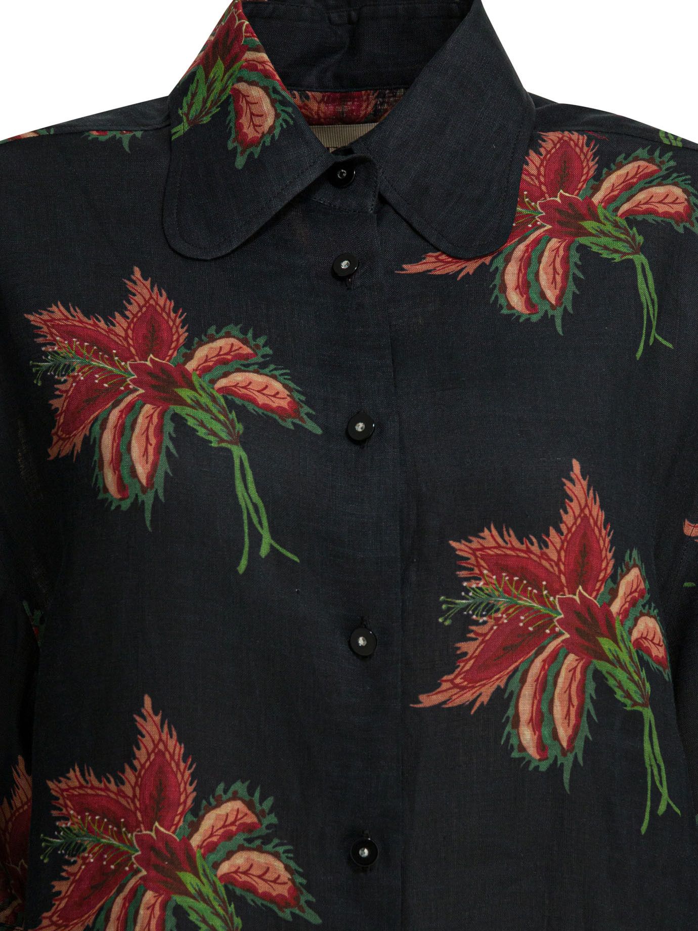 Valentino Linen Floral Shirt Size M / US 6-8 / IT 42-44 - 3 Thumbnail