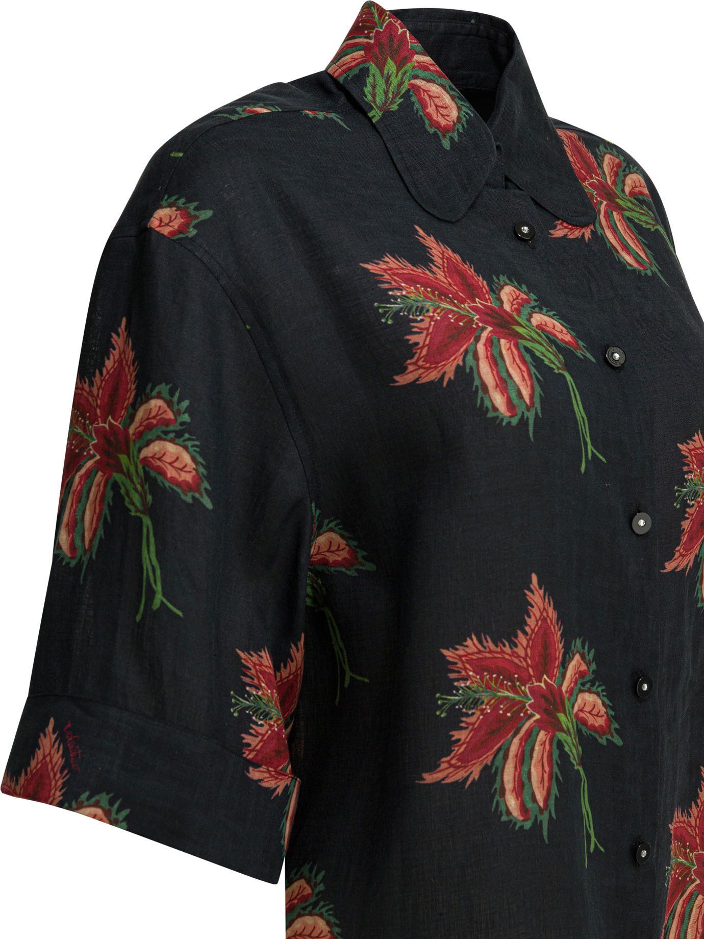 Valentino Linen Floral Shirt Size M / US 6-8 / IT 42-44 - 4 Thumbnail