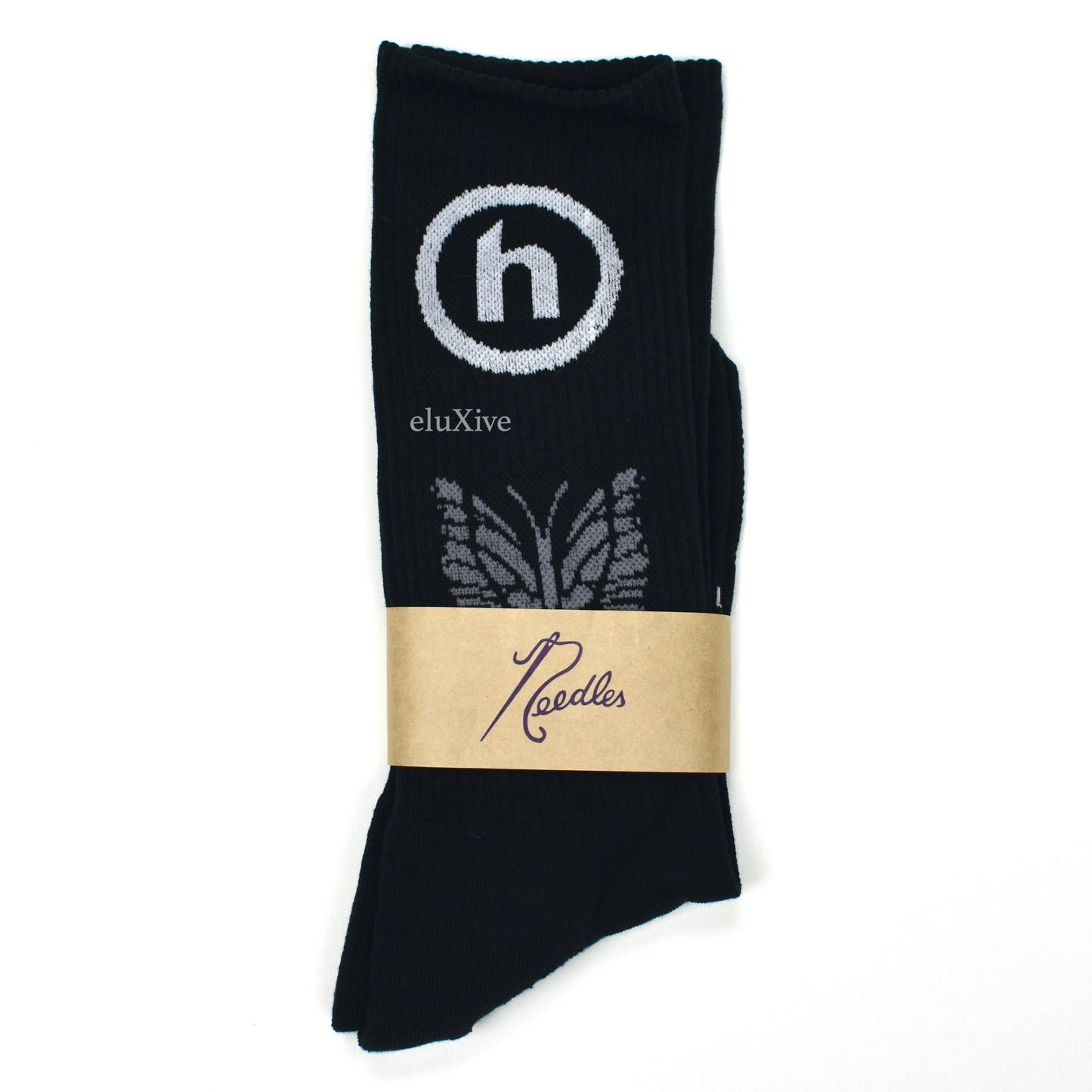 HIDDEN × Needles Hidden NY Needles Logo Knit Socks Black Size ONE SIZE - 2 Thumbnail