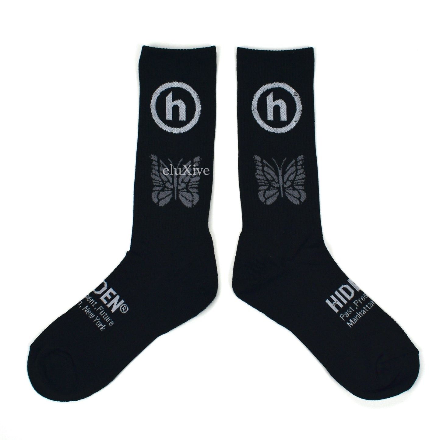 HIDDEN × Needles Hidden NY Needles Logo Knit Socks Black Size ONE SIZE - 4 Thumbnail