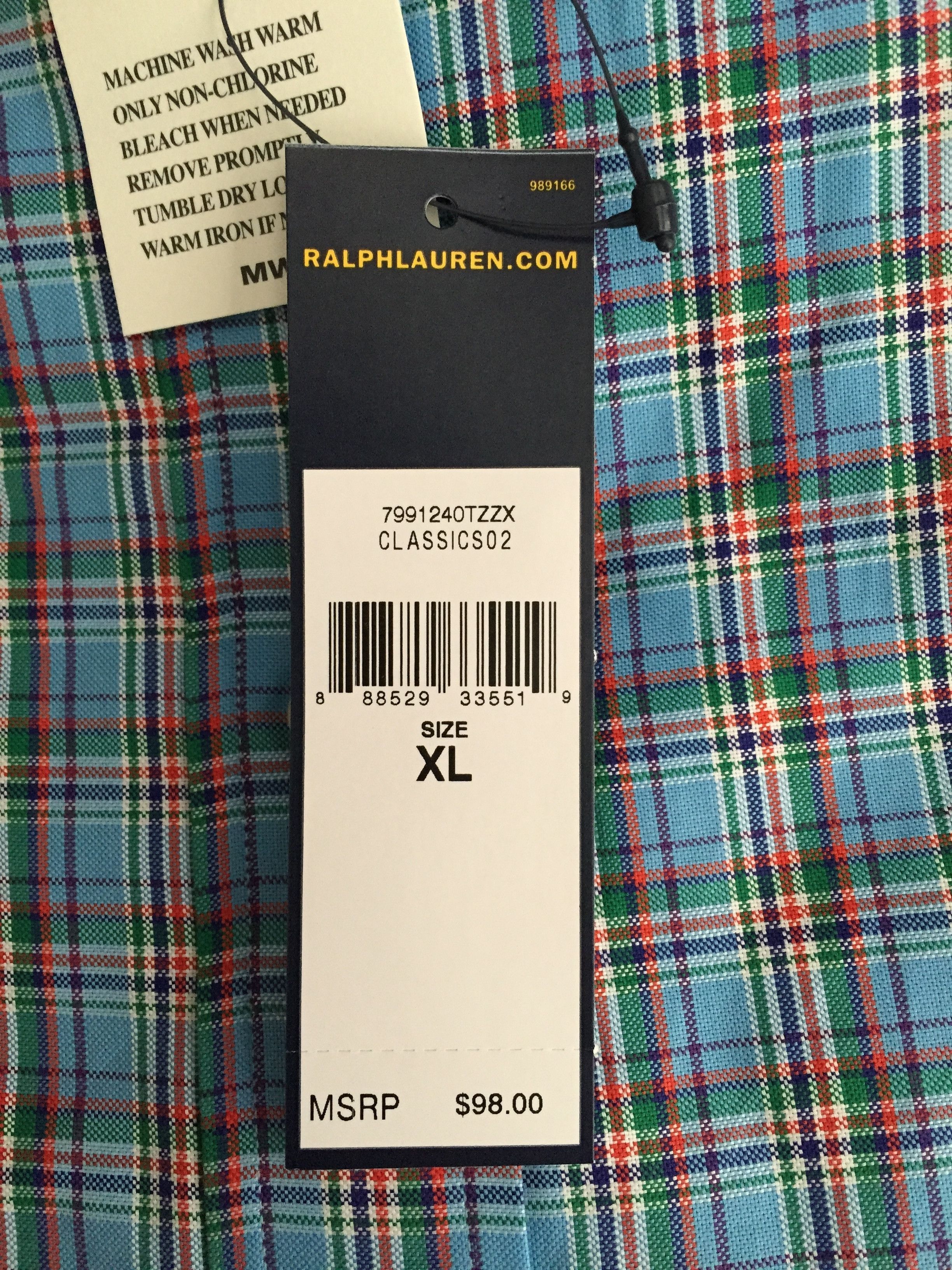 Polo Ralph Lauren Polo Ralph Lauren Blue Plaid Oxford Shirt, NWT Size US XL / EU 56 / 4 - 7 Thumbnail