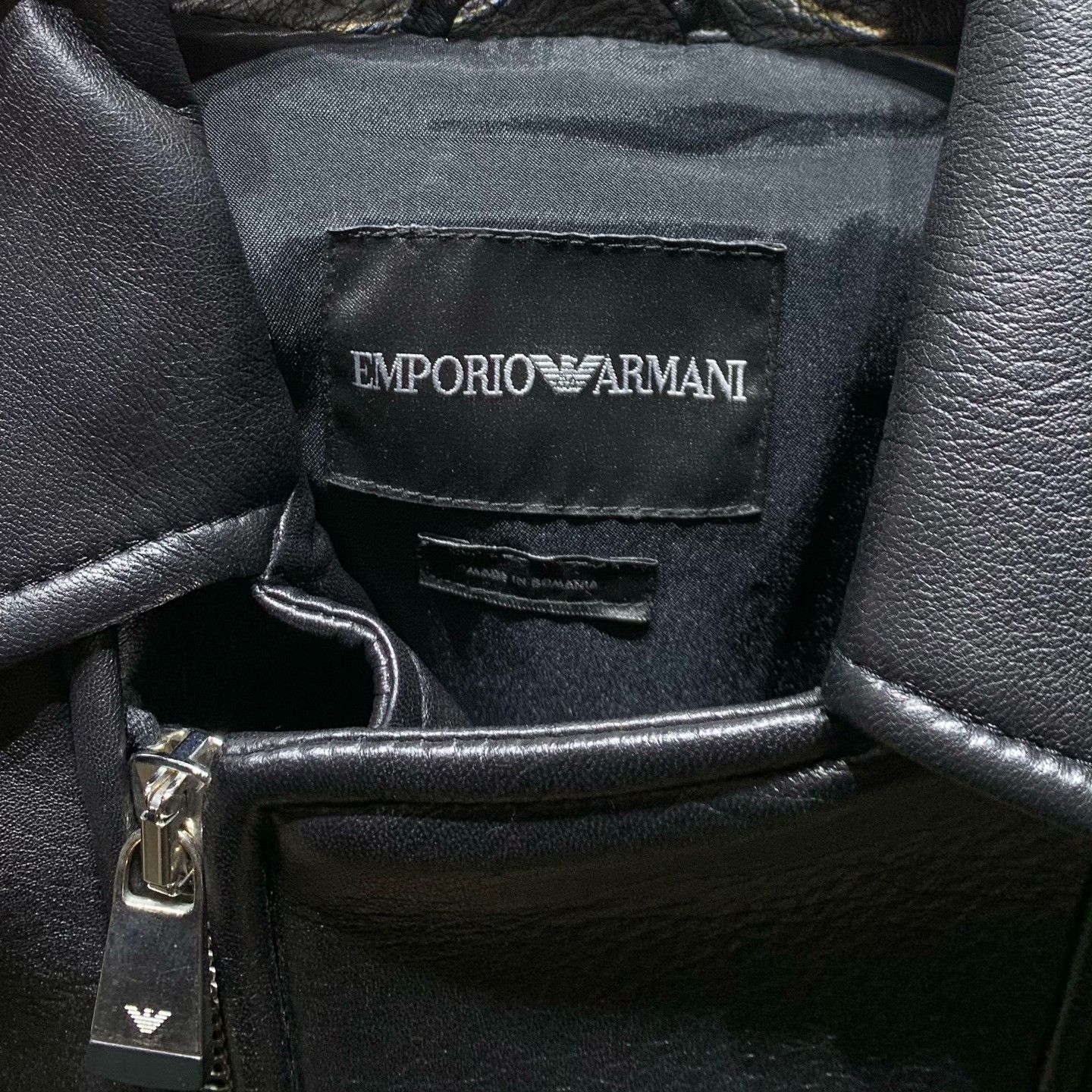 Armani Armani Black Leather Jacket 48 Men Size US XL / EU 56 / 4 - 5 Thumbnail