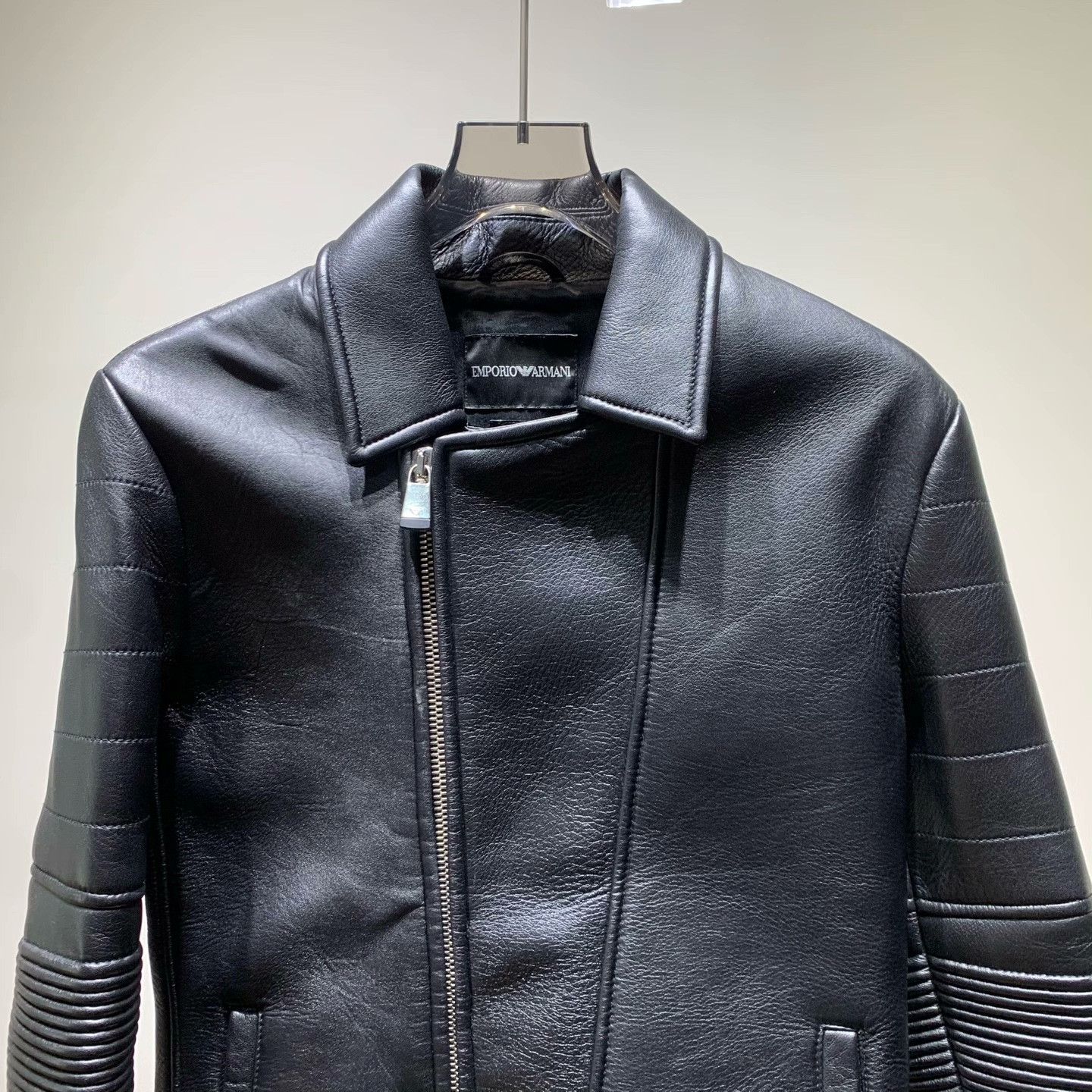 Armani Armani Black Leather Jacket 48 Men Size US XL / EU 56 / 4 - 3 Thumbnail