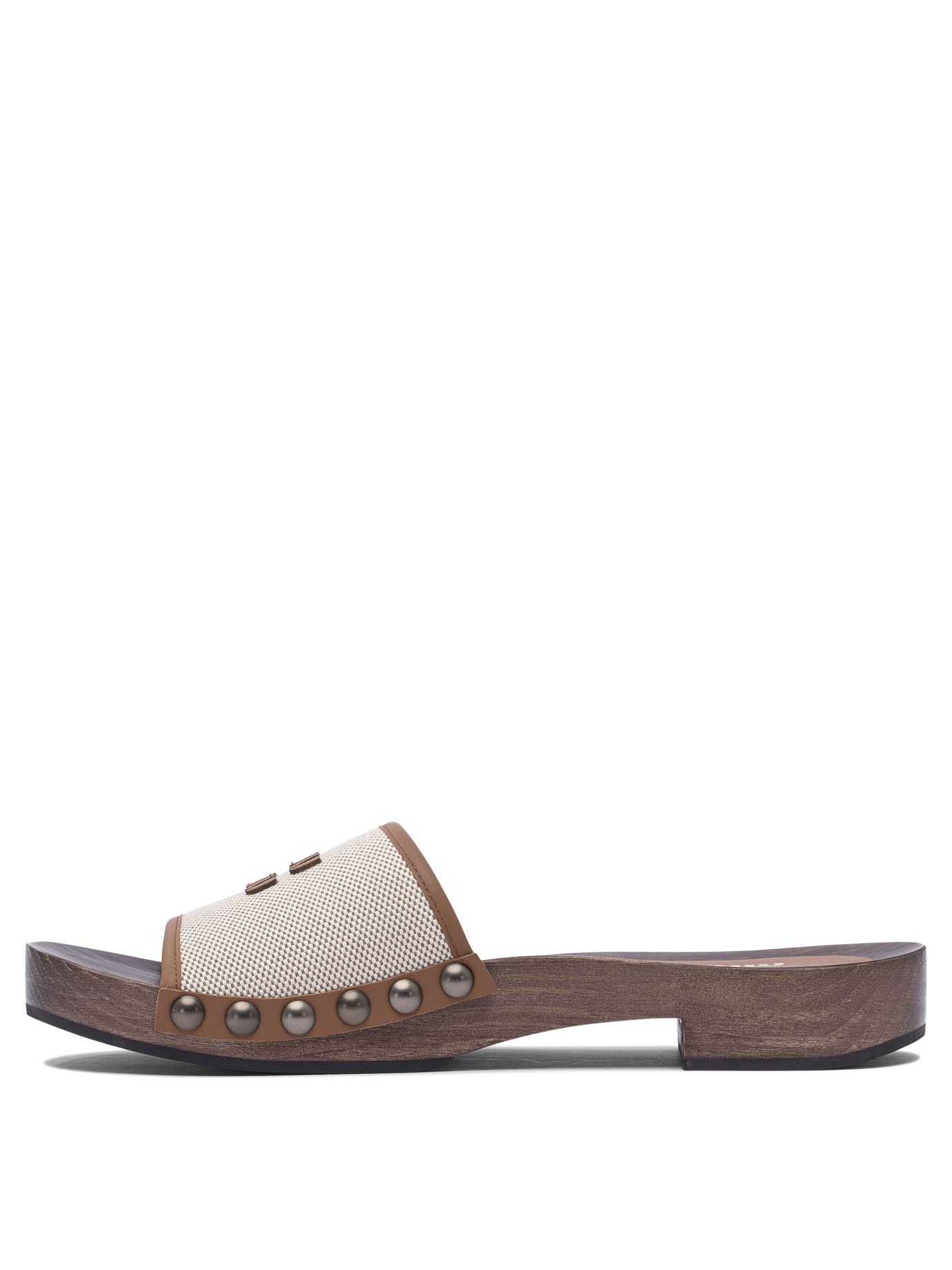 Miu Miu Miu Miu Canvas And Leather Clogs 30 Mm IT 36 Women - USA Duties Paid Size US 6 / IT 36 - 3 Thumbnail