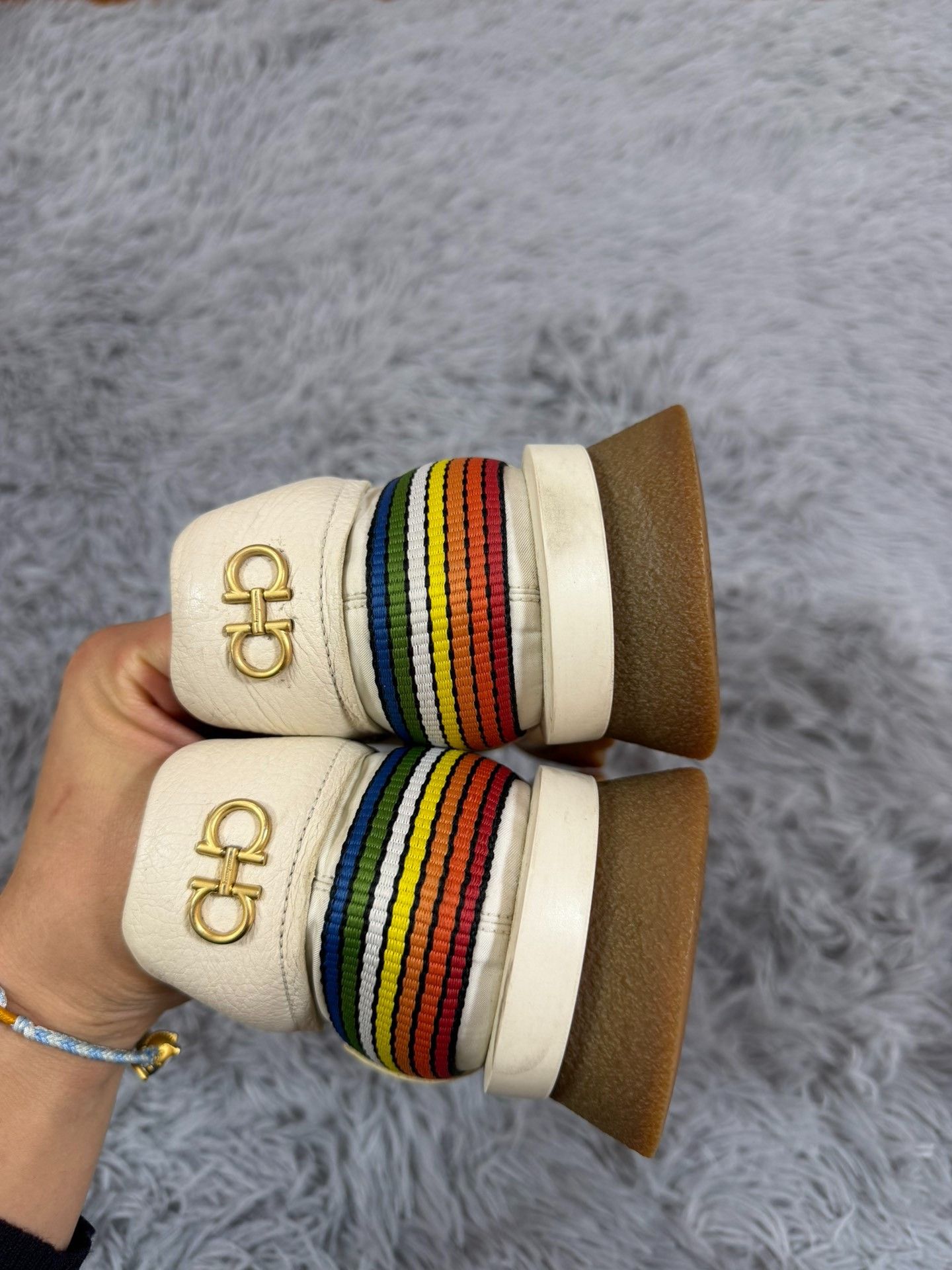 Salvatore Ferragamo Salvatore Ferragamo Rainbow Multi Lowtop Sneakers 8.5 Men Size US 8.5 / EU 41-42 - 4 Thumbnail
