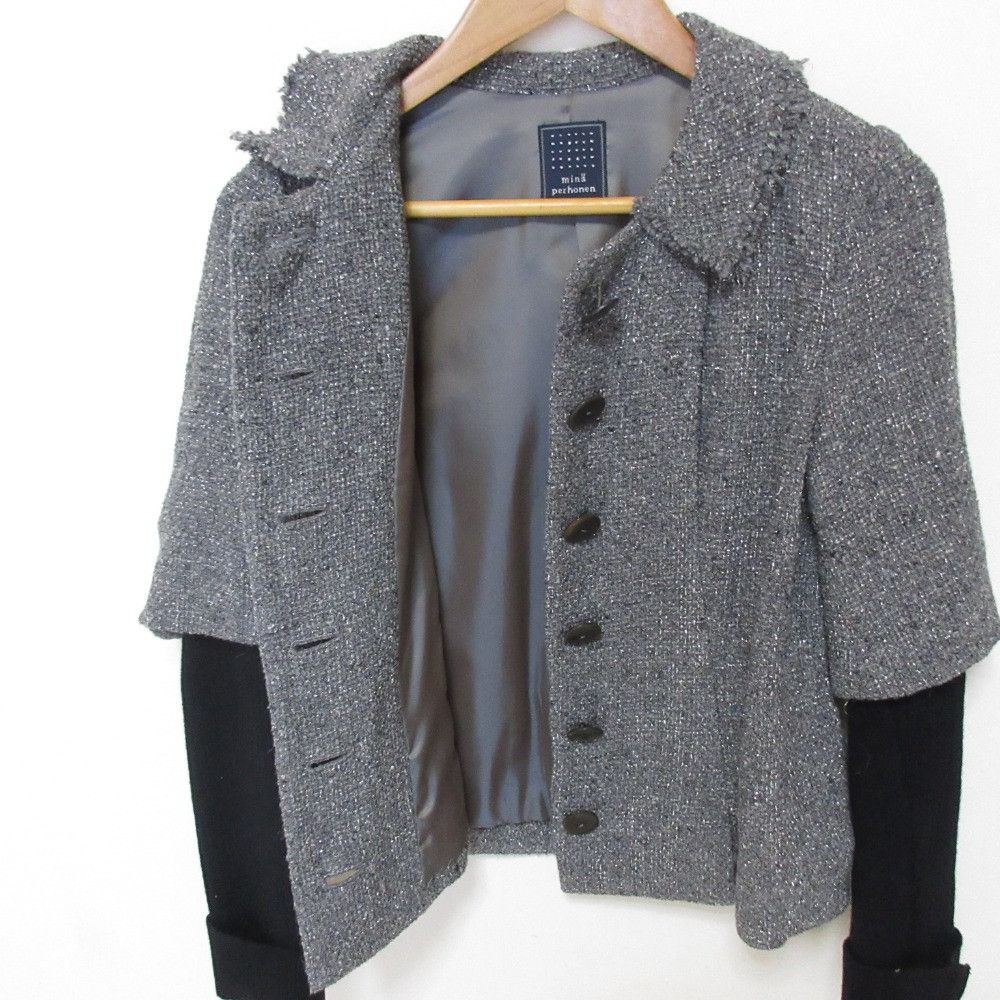 mina perhonen Mina Perhonen mina perhonen twinkle wool silk jacket Textile Outerwear ka2100 DUTY FREE for USA Size ONE SIZE - 4 Thumbnail