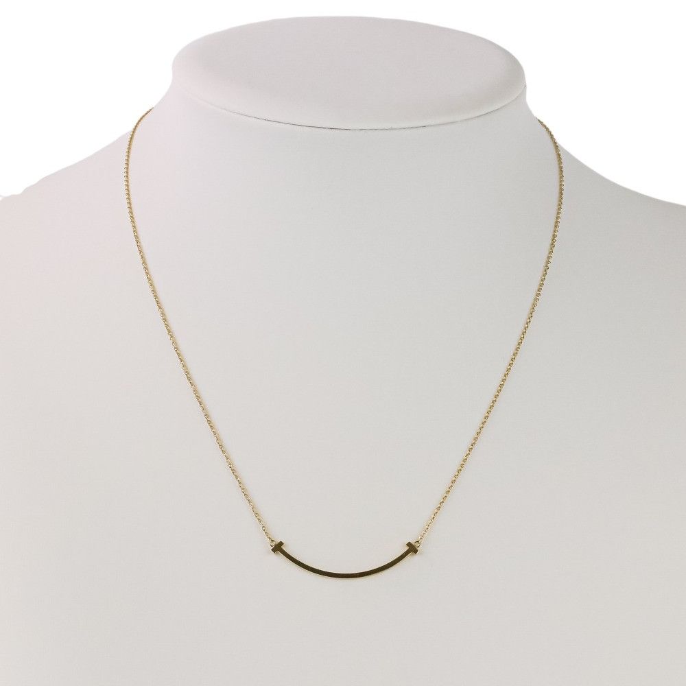 Tiffany & Co. Tiffany & Co. Tiffany&Co T Smile Small Au750 Necklace Precious Metal Necklace DUTY FREE for USA Size ONE SIZE - 2 Thumbnail