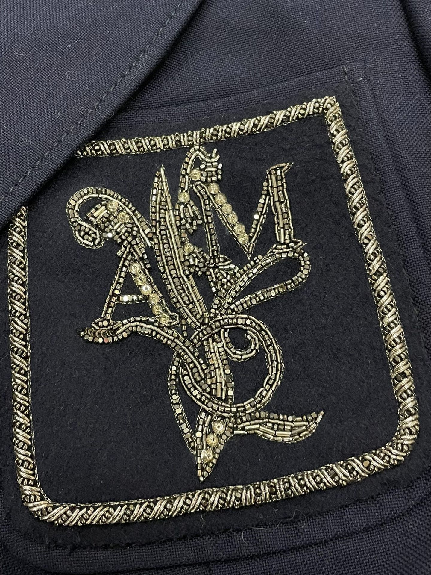 Alexander McQueen Alexander McQueen Dark Blue Embroidered Blazer Size US M / EU 48-50 / 2 - 2 Thumbnail