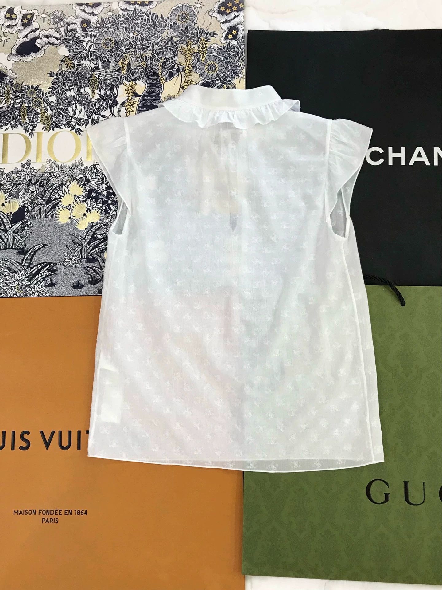 Celine Celine Peter Pan Collar Logo Top Size XS / US 0-2 / IT 36-38 - 2 Thumbnail