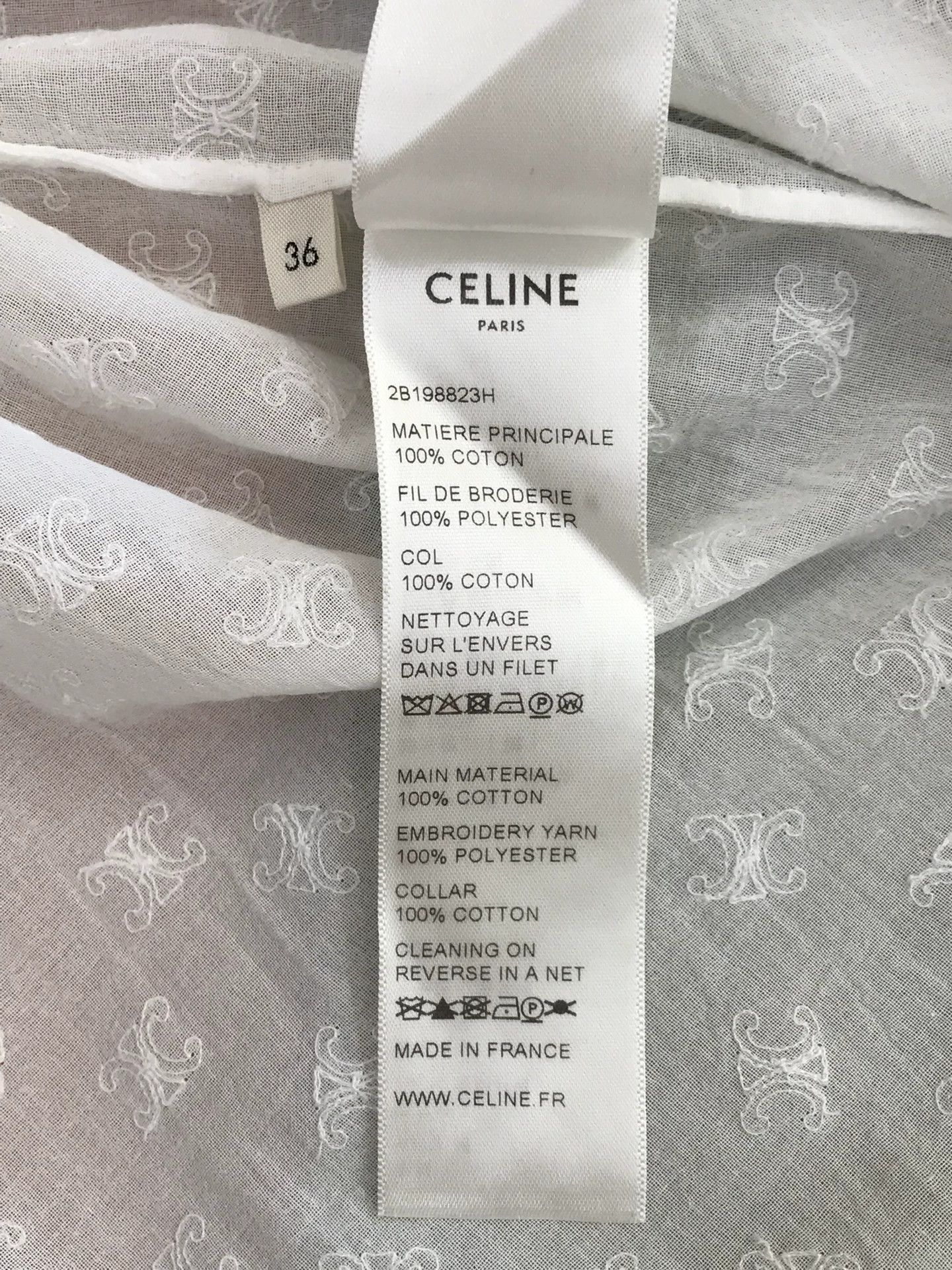 Celine Celine Peter Pan Collar Logo Top Size XS / US 0-2 / IT 36-38 - 6 Thumbnail