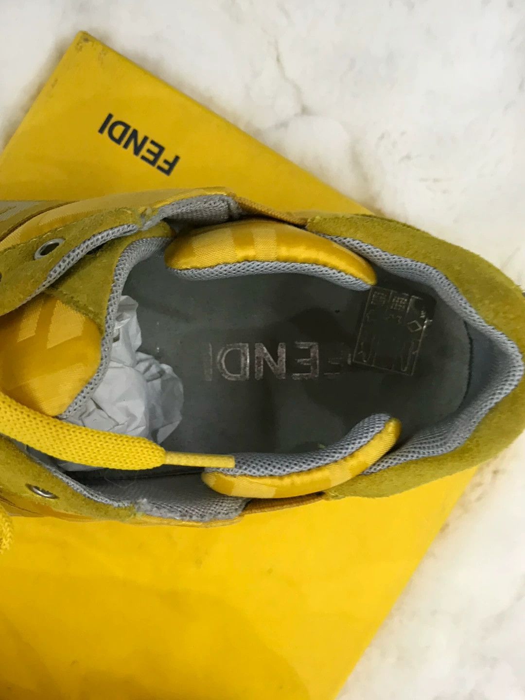 Fendi Fendi Yellow Logo Sneakers Size US 5 / IT 35 - 3 Thumbnail