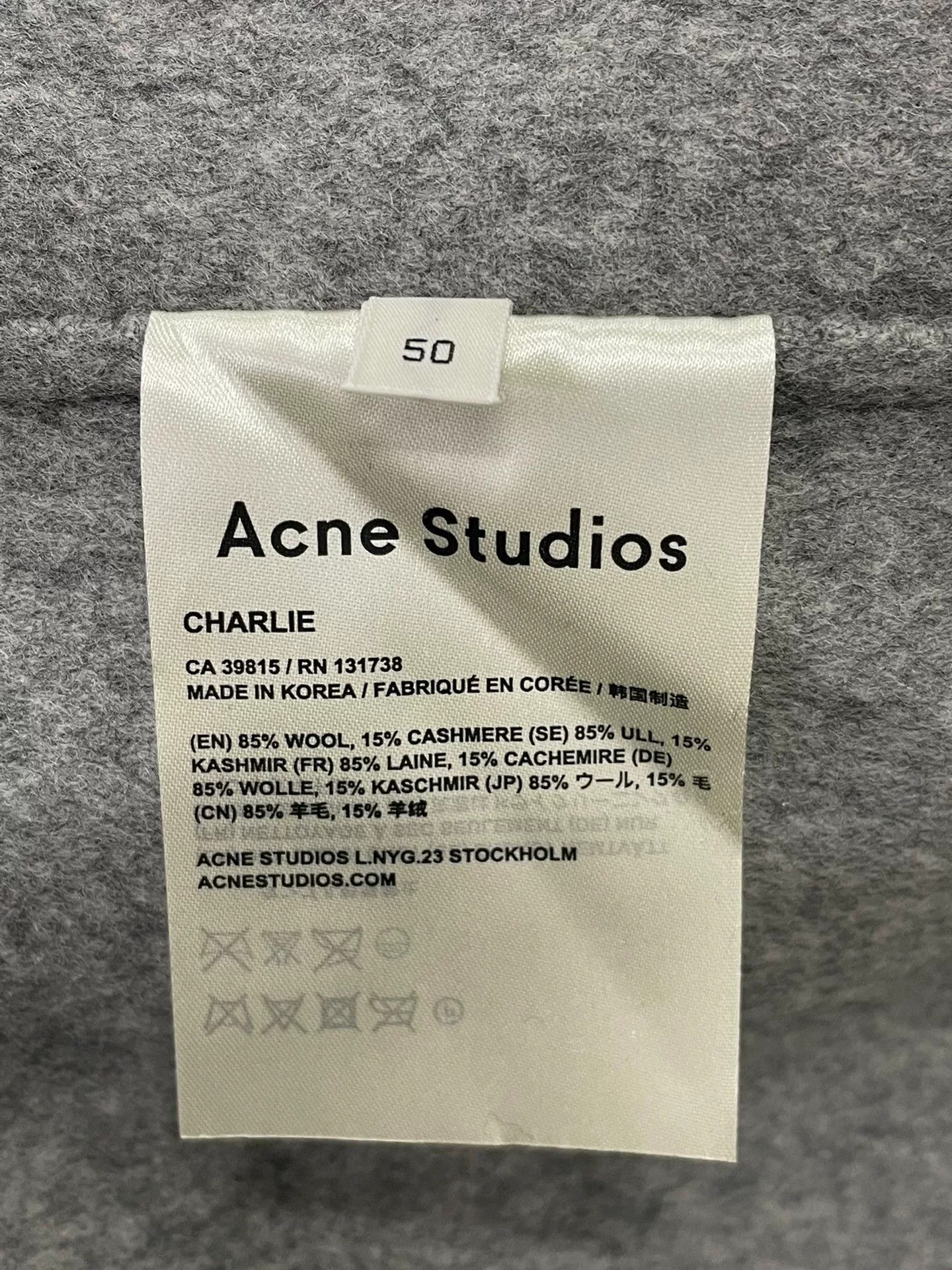 Acne Studios Acne Studios Gray Wool Coat Size US M / EU 48-50 / 2 - 5 Thumbnail