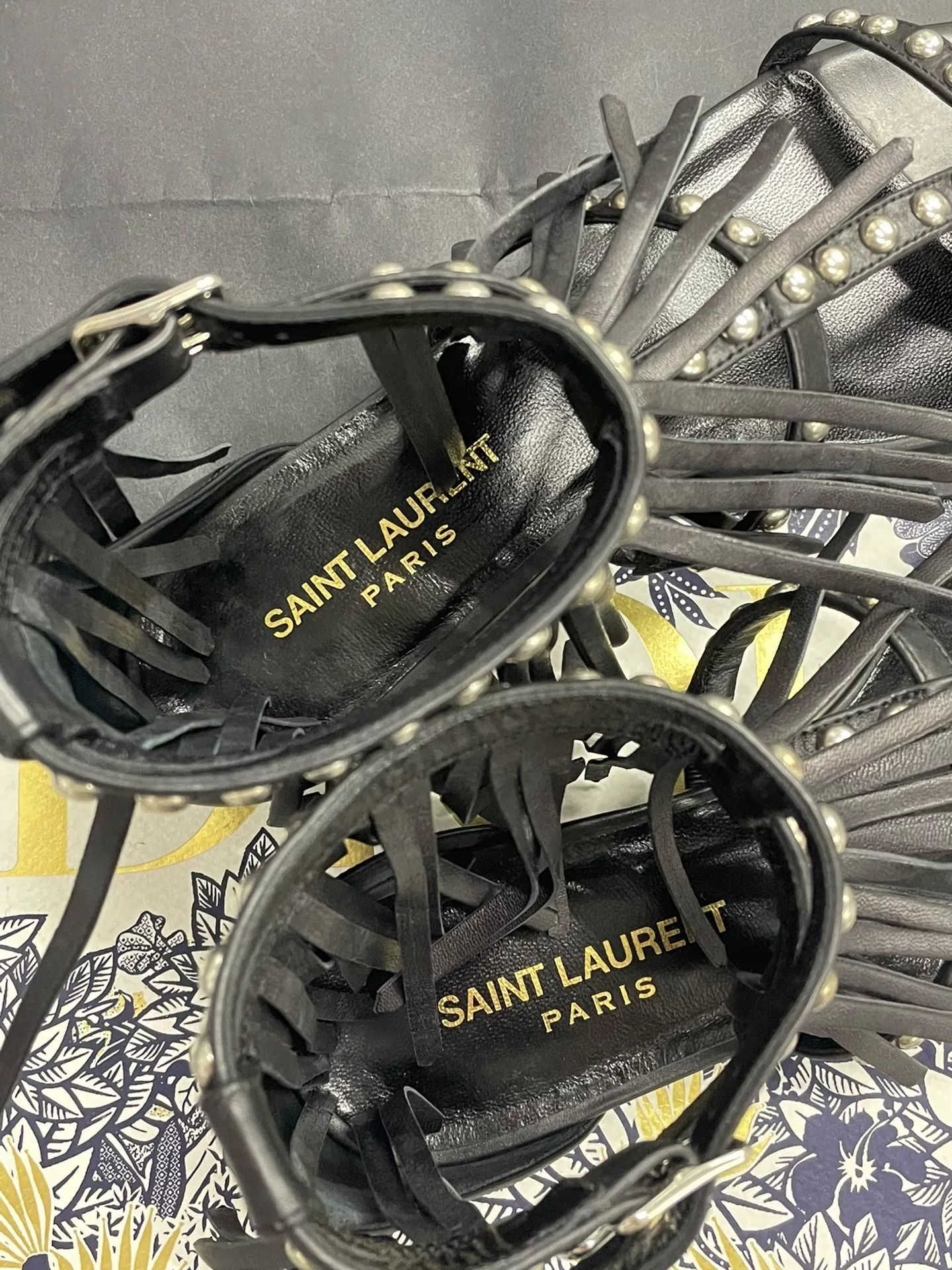 Saint Laurent Paris Saint Laurent Beaded Tassel Flat Sandals Size US 5.5 / IT 35.5 - 4 Thumbnail