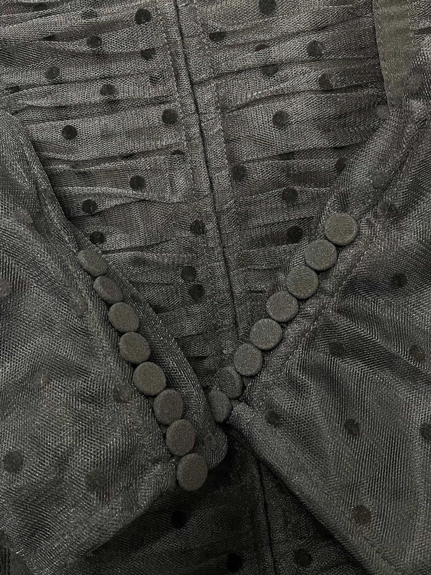 Self-Portrait Self-Portrait Black Polka Dot Mesh Top Size XXS / US 00 / IT 34 - 3 Thumbnail