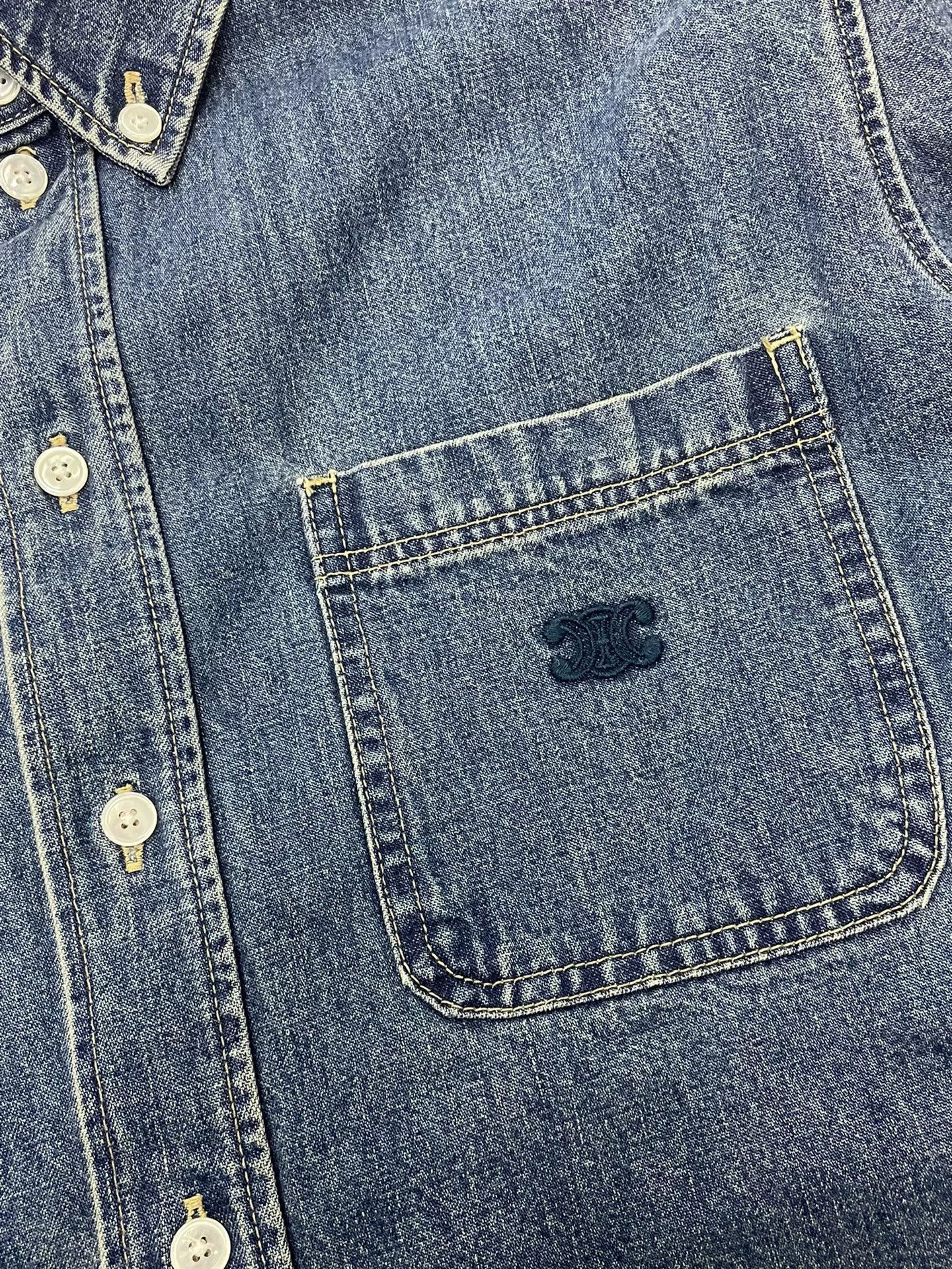 Celine Celine Denim Shirt Top Size S / US 4 / IT 40 - 2 Thumbnail