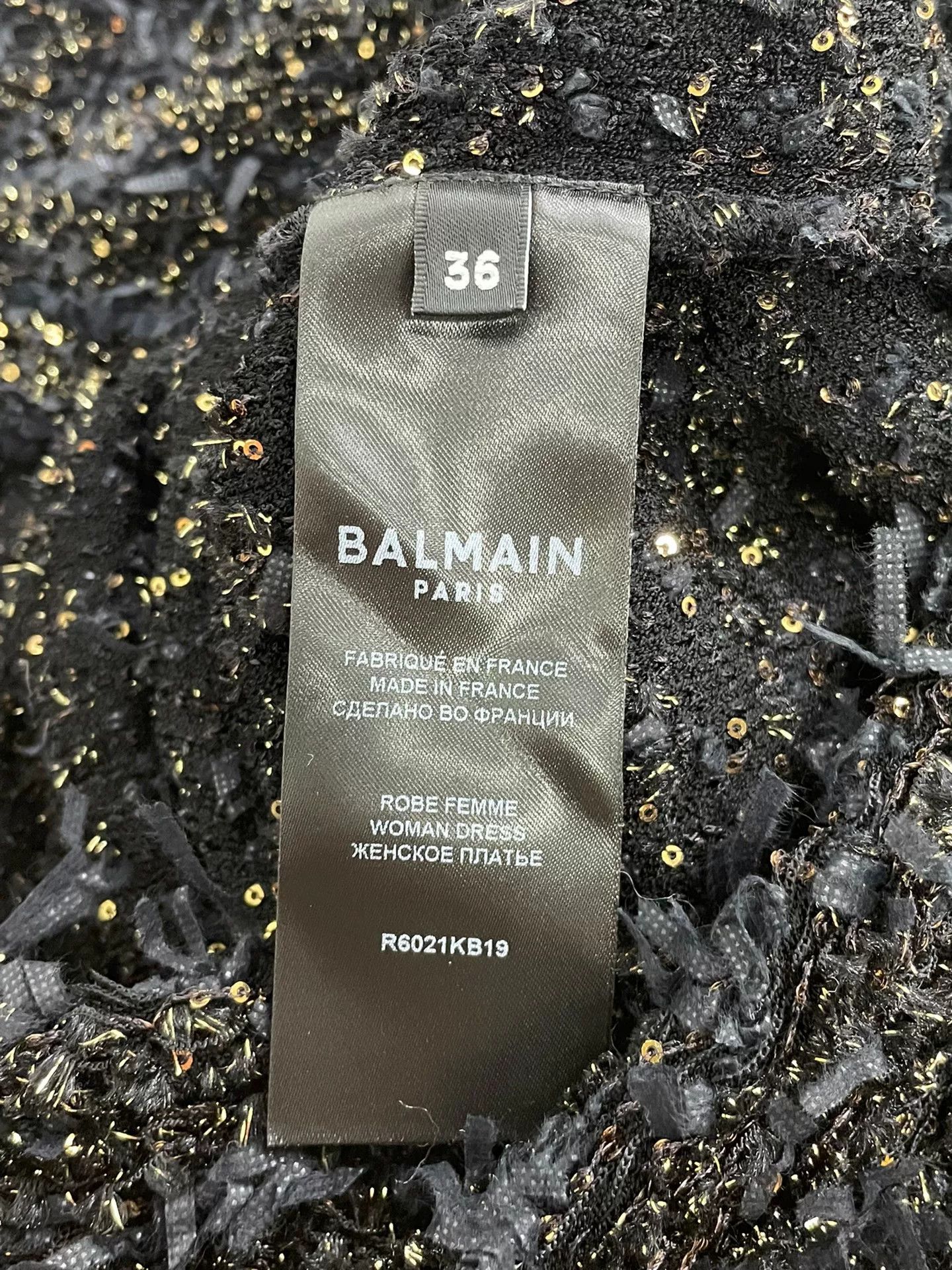Balmain Balmain Black Gold Thread Woven Dress Size XS / US 0-2 / IT 36-38 - 6 Thumbnail