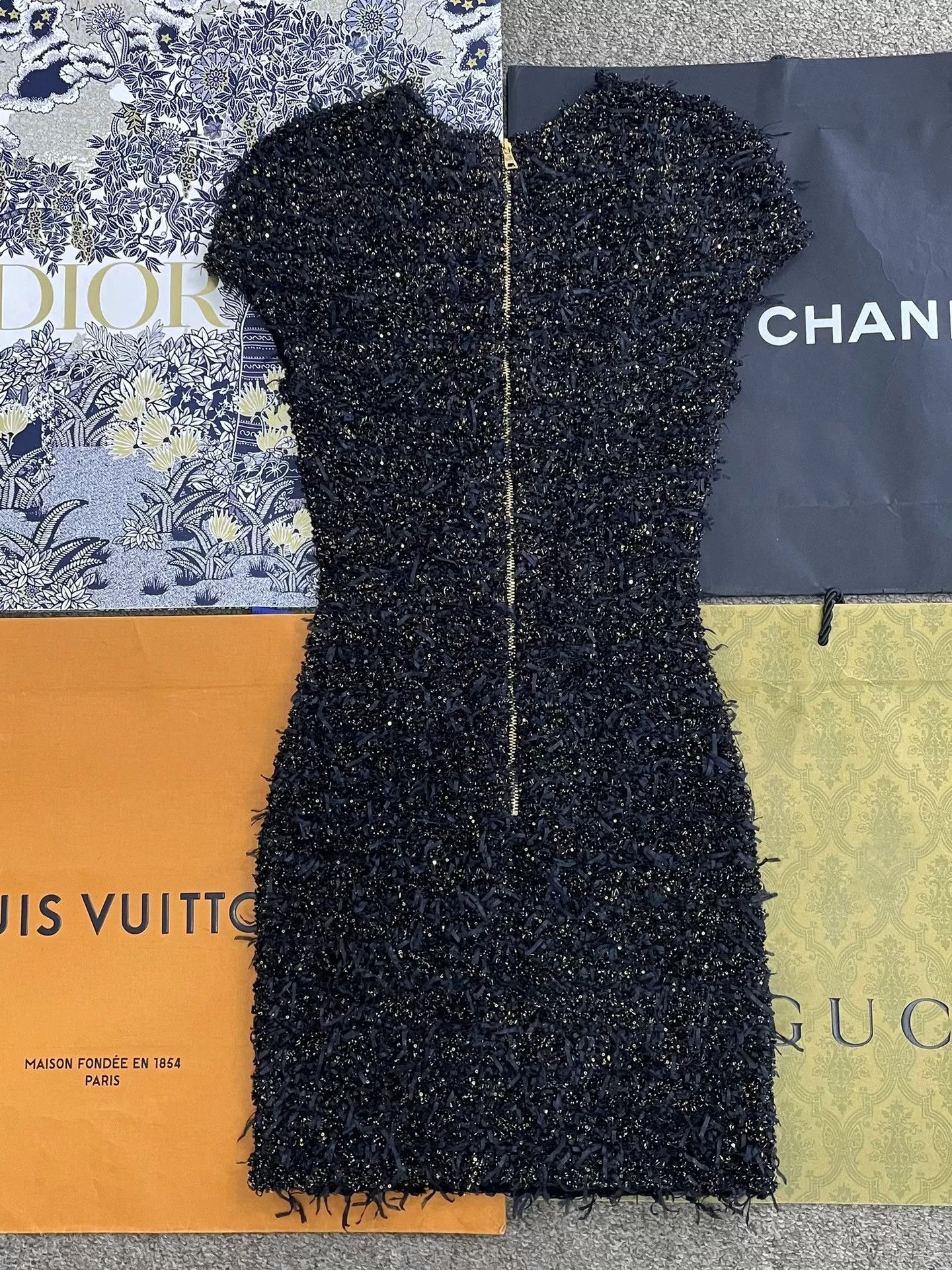 Balmain Balmain Black Gold Thread Woven Dress Size XS / US 0-2 / IT 36-38 - 2 Thumbnail