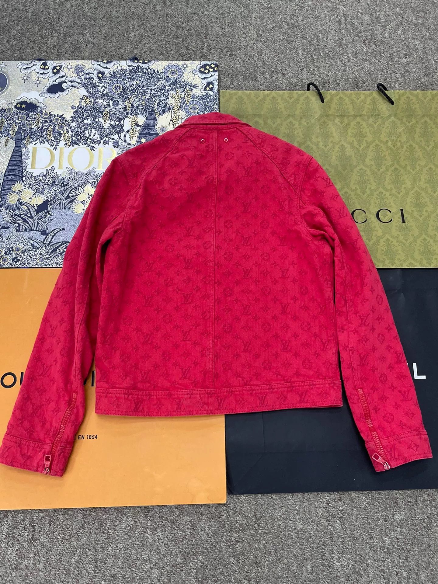 Louis Vuitton LV Red Monogram Denim Jacket Size US S / EU 44-46 / 1 - 3 Thumbnail