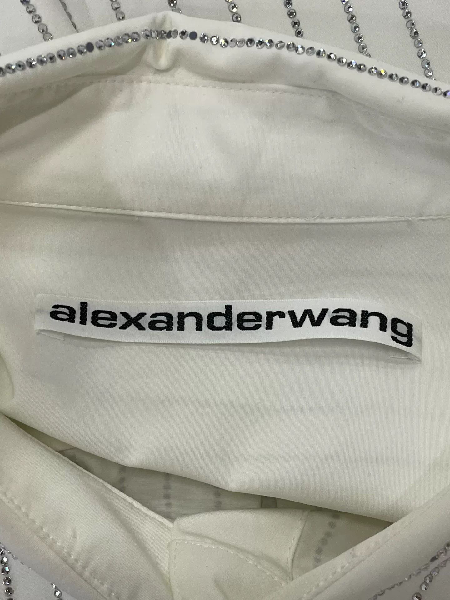 Alexander Wang Alexander Wang White Rhinestone Shirt Size S / US 4 / IT 40 - 4 Thumbnail