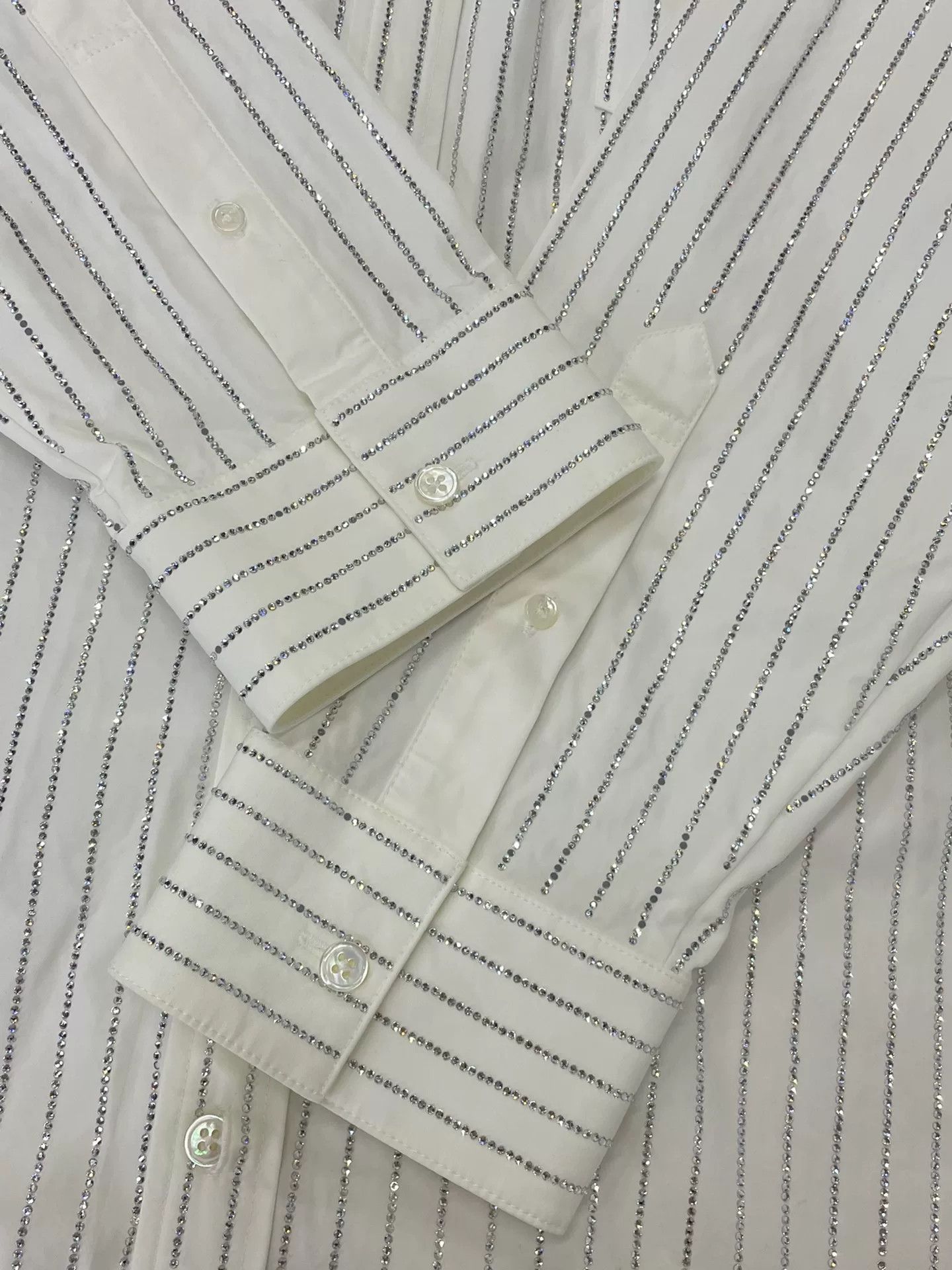 Alexander Wang Alexander Wang White Rhinestone Shirt Size S / US 4 / IT 40 - 2 Thumbnail