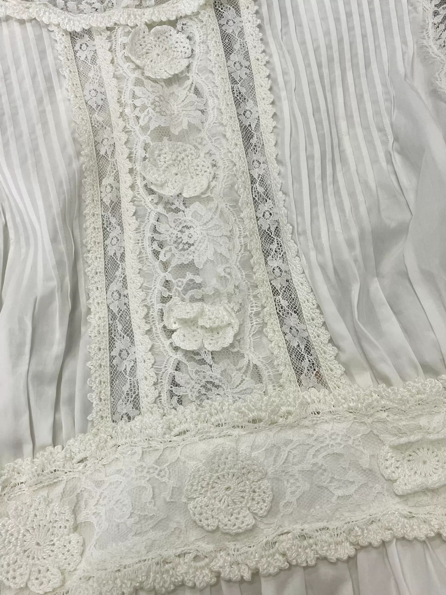 Dolce & Gabbana Dolce&Gabbana White Lace Waist-Cinching Top Size M / US 6-8 / IT 42-44 - 2 Thumbnail
