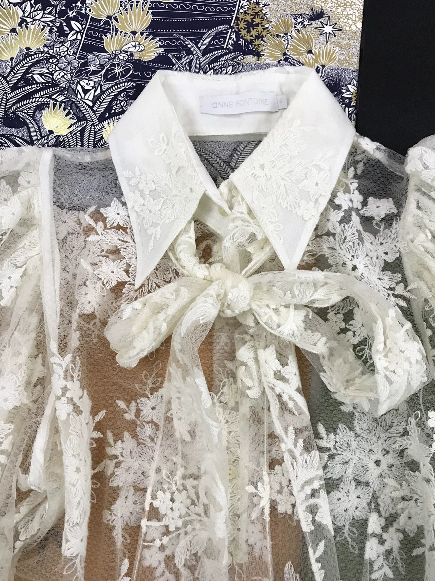 ANNE FONTAINE Anne Fontaine White Lace Shirt Size XS / US 0-2 / IT 36-38 - 3 Thumbnail