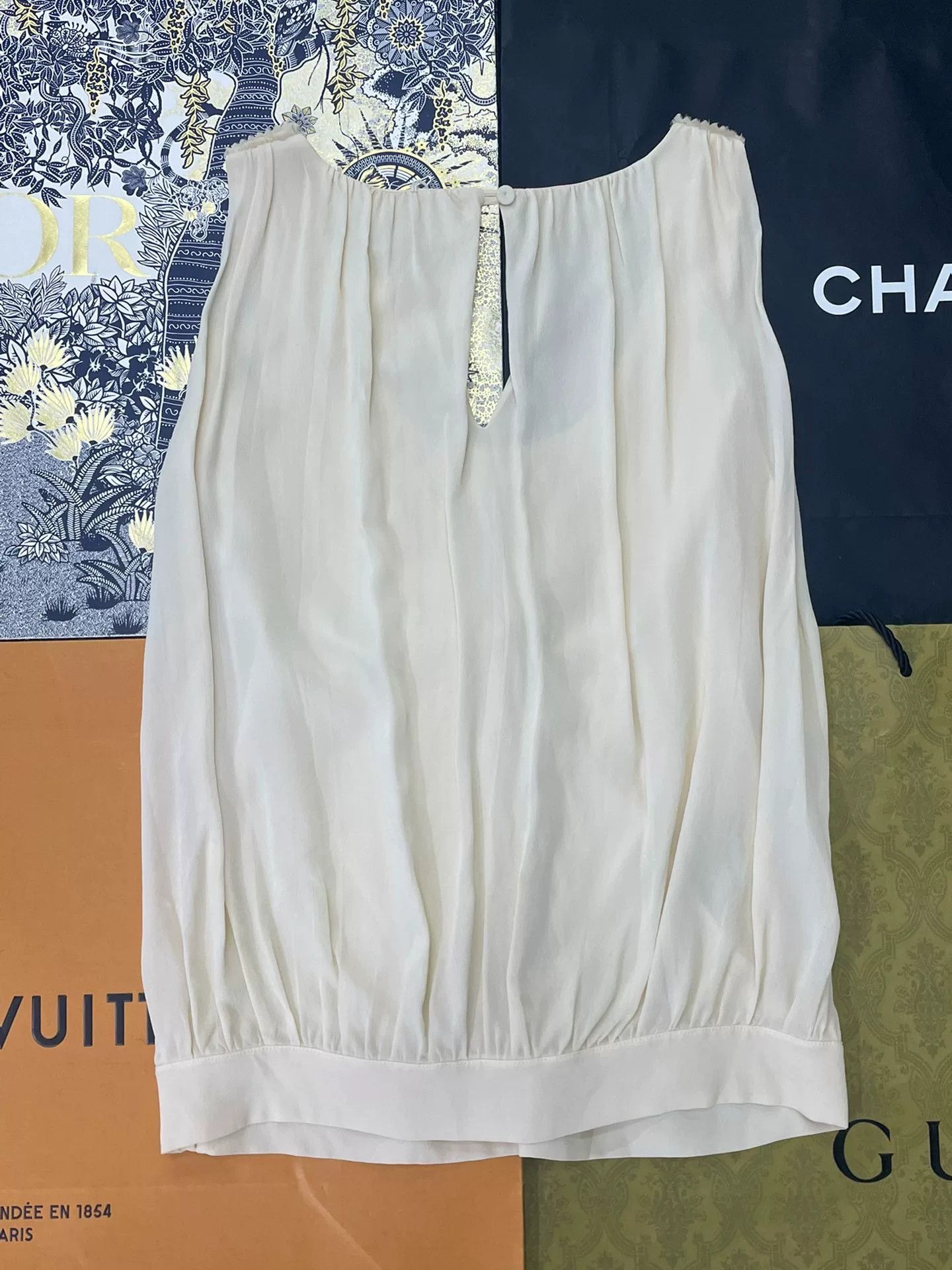 Fendi FENDI Beige Sequin Silk Camisole Size S / US 4 / IT 40 - 3 Thumbnail
