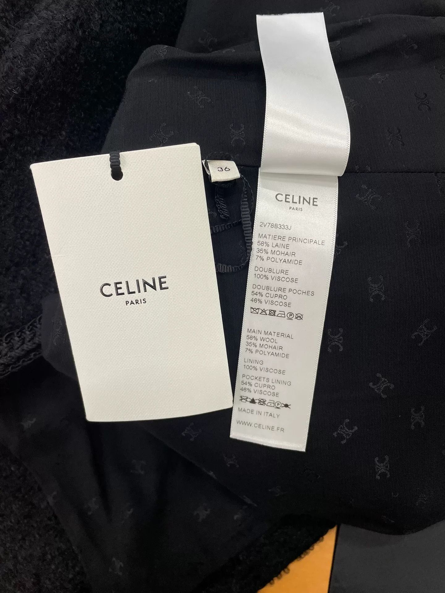 Celine Celine Black Tweed Three-Pocket Coat Size XS / US 0-2 / IT 36-38 - 4 Thumbnail