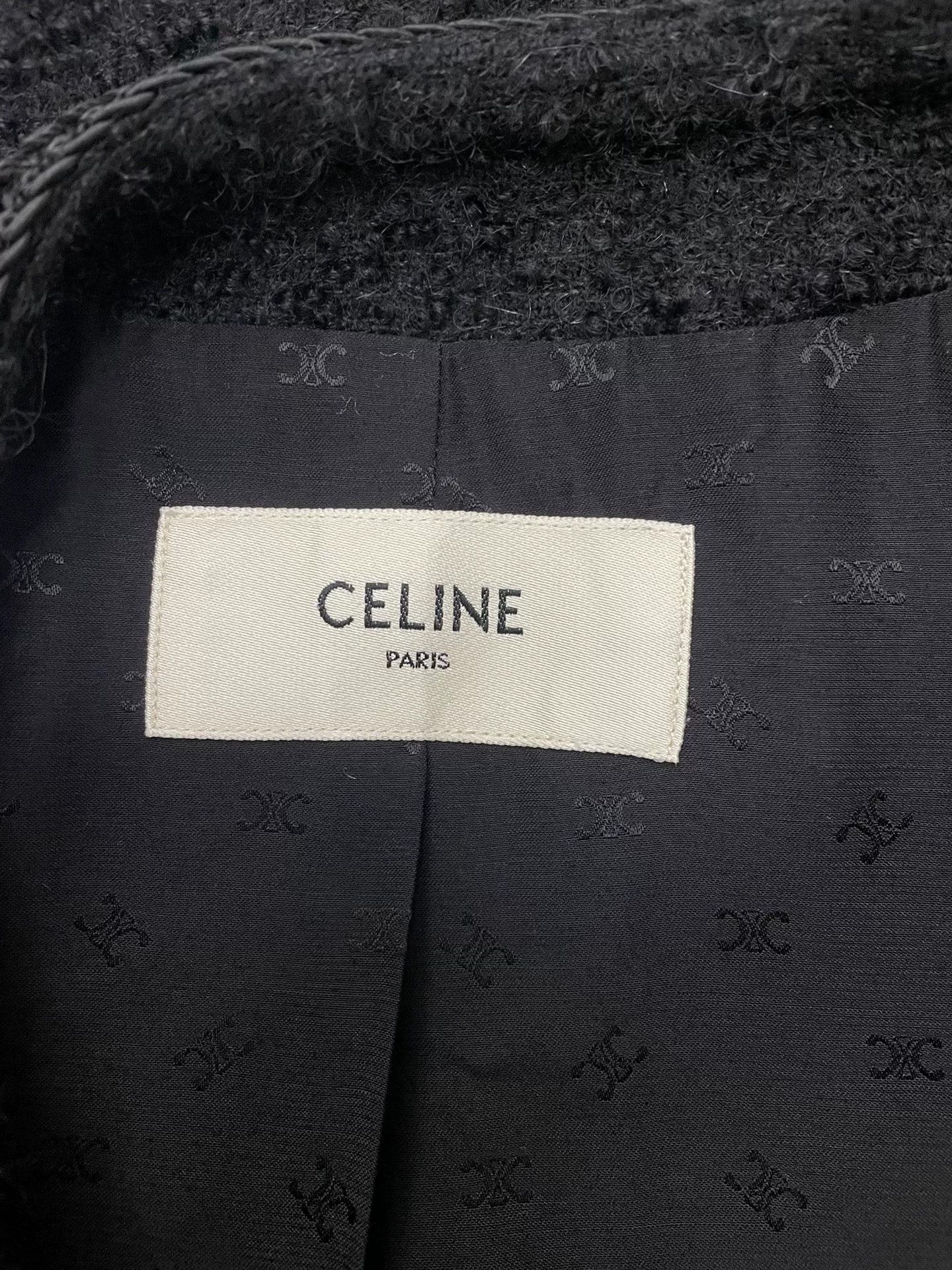 Celine Celine Black Tweed Three-Pocket Coat Size XS / US 0-2 / IT 36-38 - 3 Thumbnail