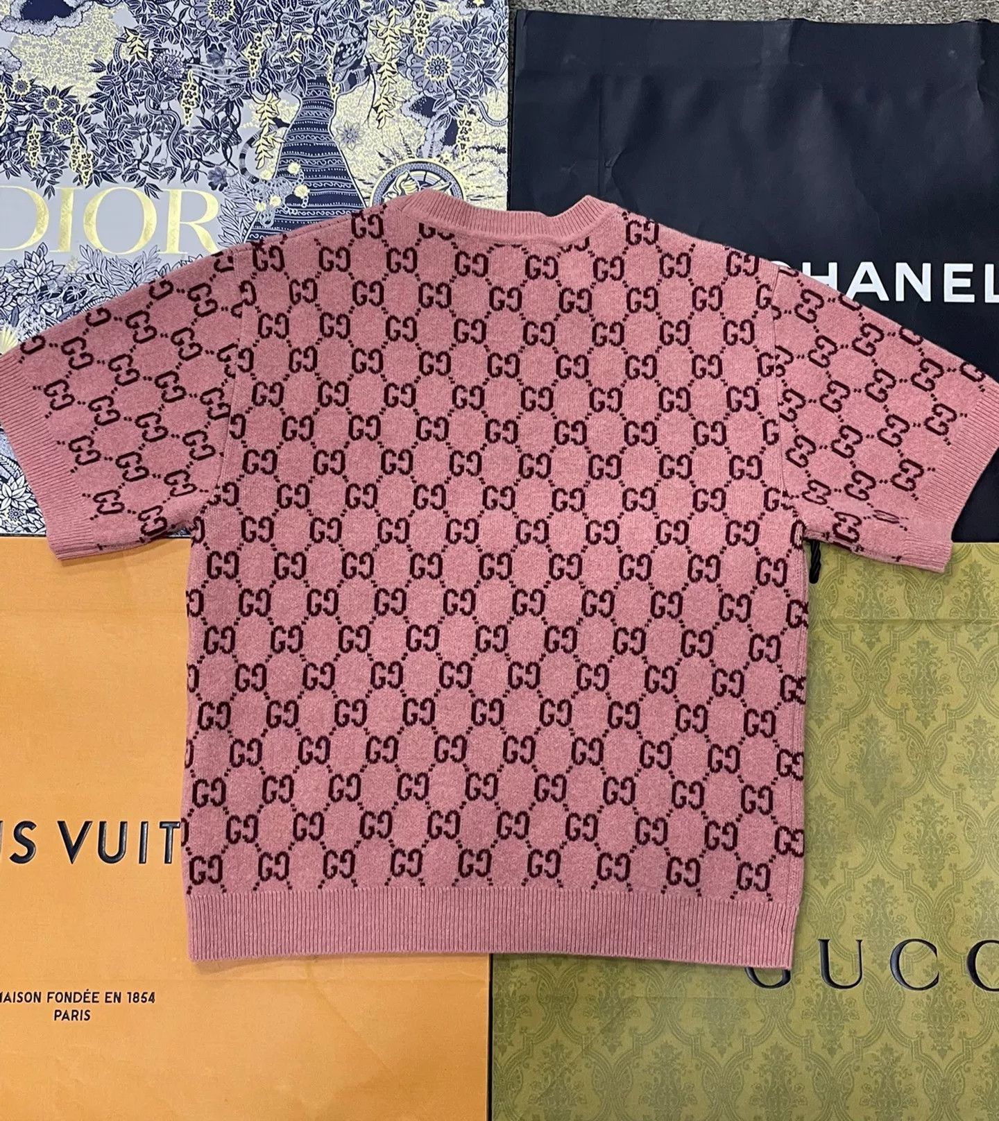 Gucci Gucci Pink Logo Knit Short-Sleeve Top Size M / US 6-8 / IT 42-44 - 3 Thumbnail