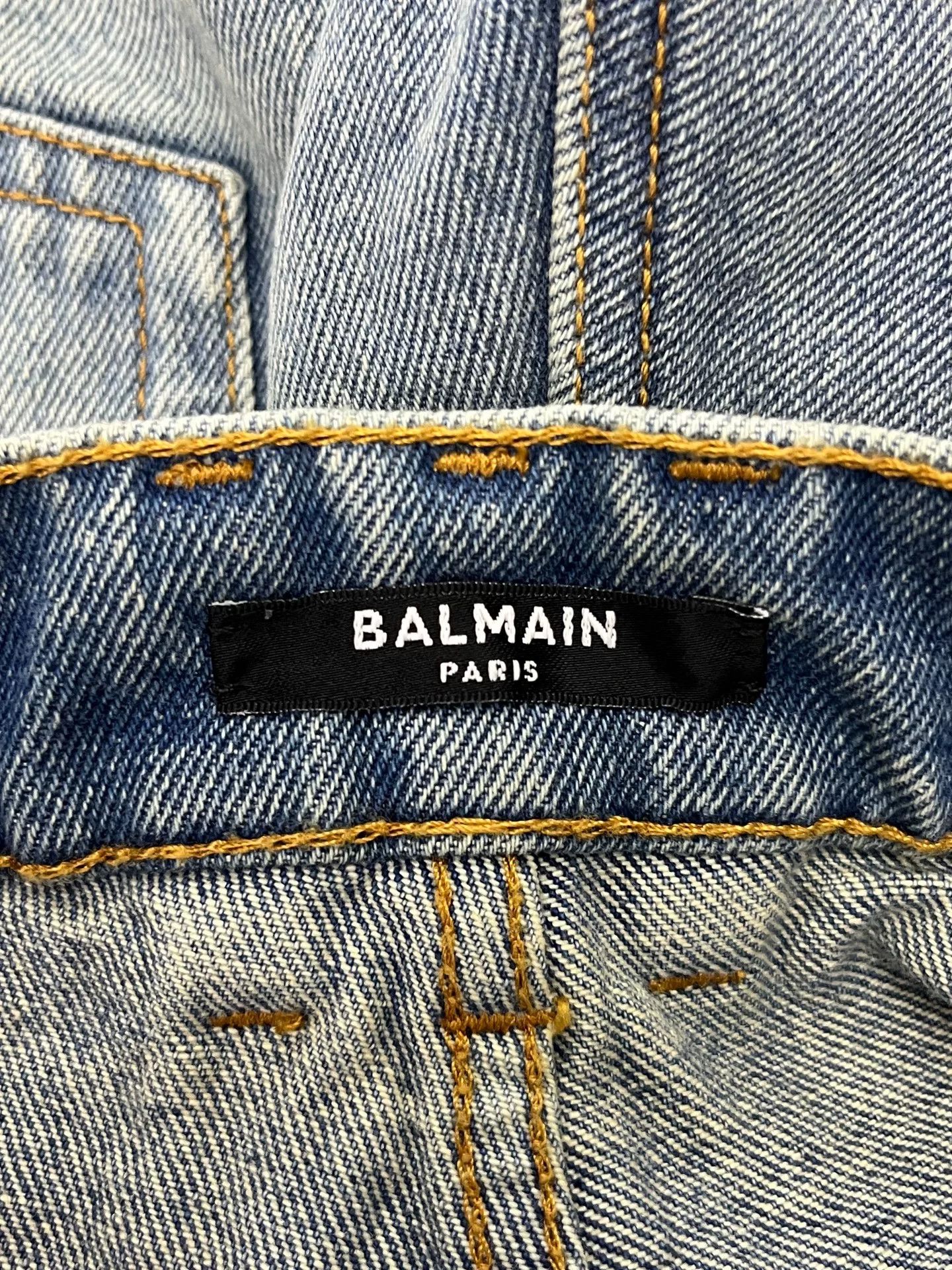 Balmain Balmain Letter Gold Button Fringe Denim Shorts Size 36" / US 14 / IT 50 - 4 Thumbnail