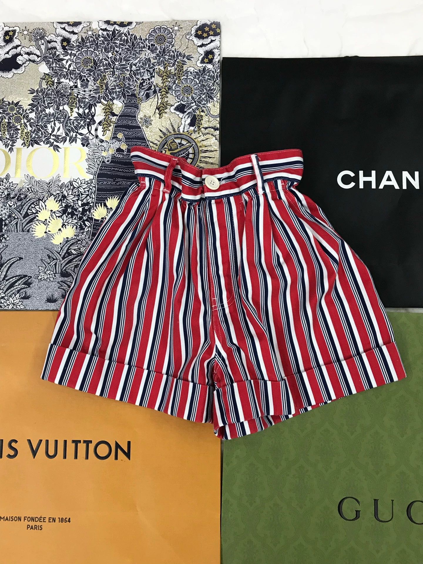 Miu Miu Miu Miu Color Block Stripe Shorts Size 40" / US 18 - 2 Thumbnail