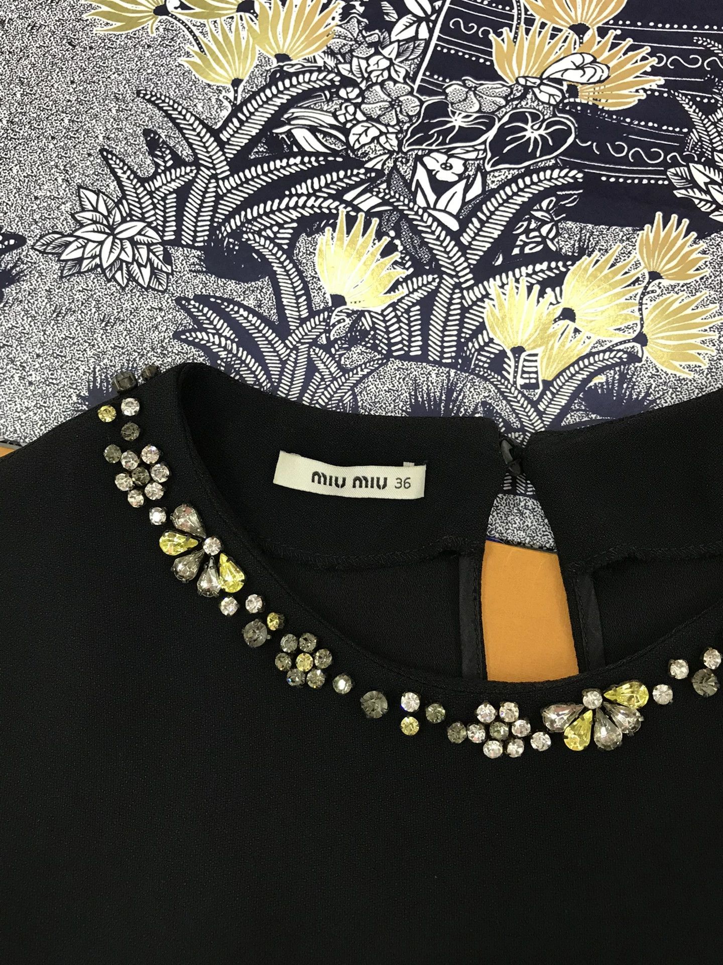 Miu Miu Miu Miu Black Beaded Rhinestone Dress Size XS / US 0-2 / IT 36-38 - 3 Thumbnail