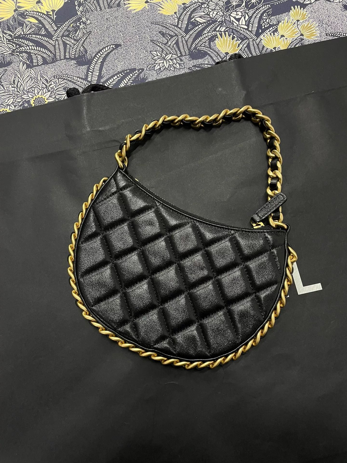 Chanel Chanel 23B Black Gold Mini Hobo Bag Size ONE SIZE - 3 Thumbnail