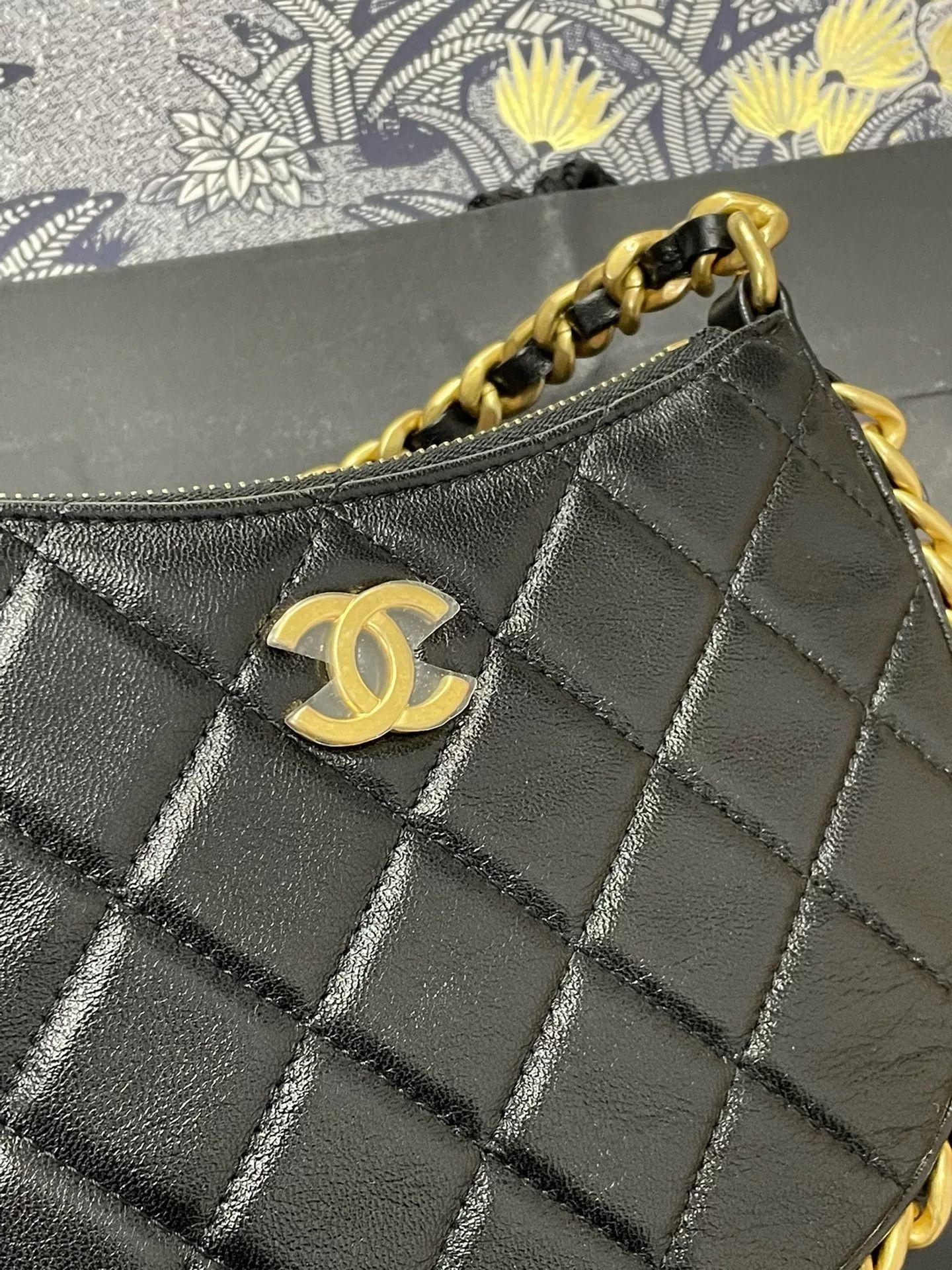 Chanel Chanel 23B Black Gold Mini Hobo Bag Size ONE SIZE - 6 Thumbnail