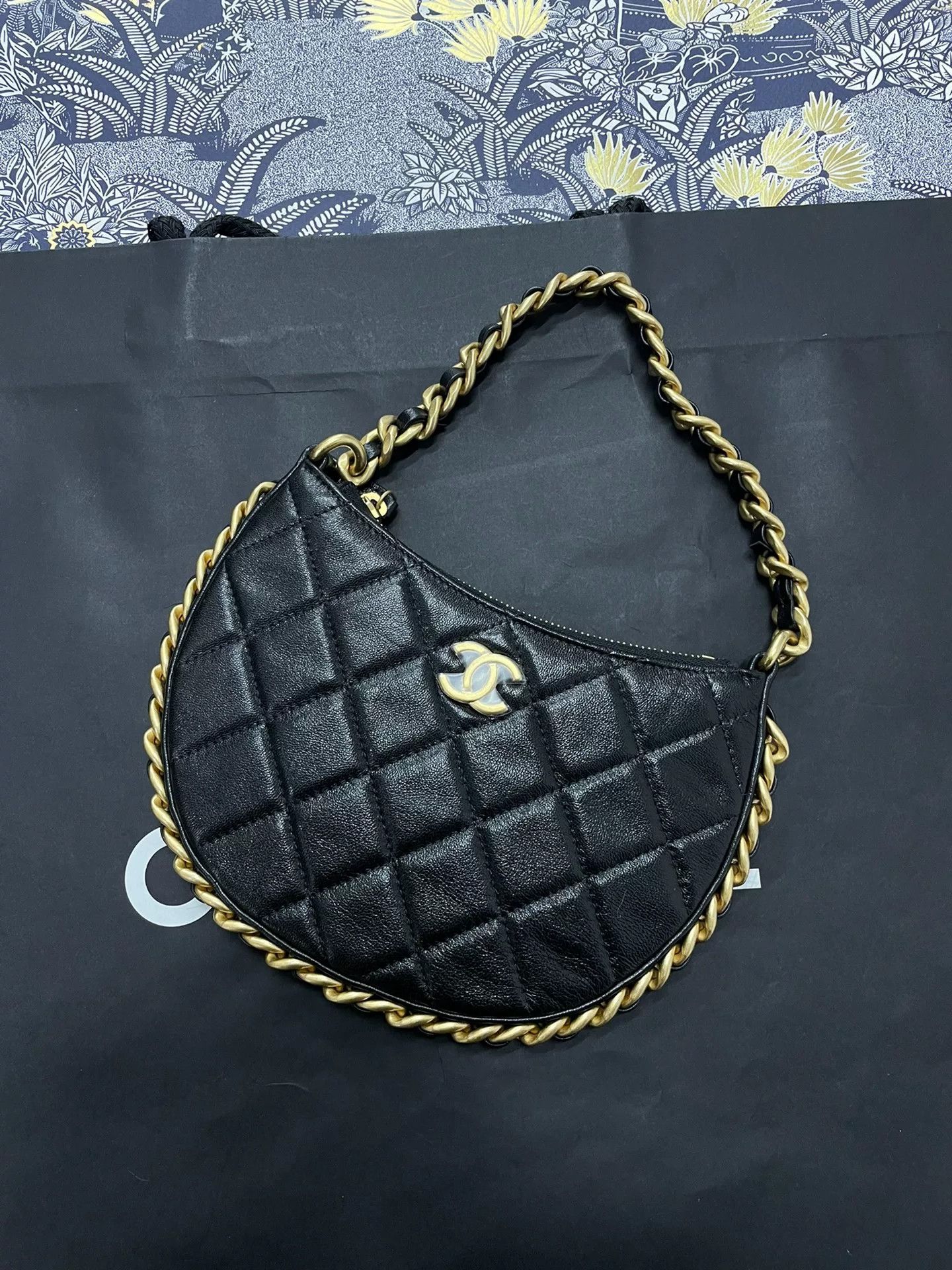 Chanel Chanel 23B Black Gold Mini Hobo Bag Size ONE SIZE - 2 Thumbnail