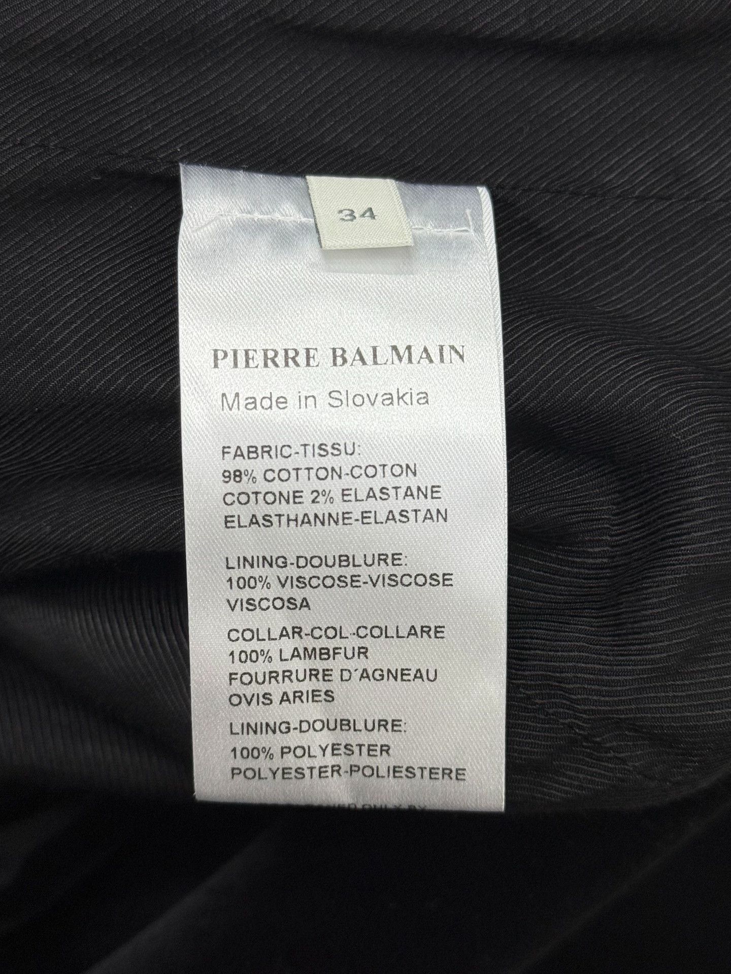 Pierre Balmain Pierre Balmain Black Velvet Fur Collar Coat Size XXS / US 00 / IT 34 - 5 Thumbnail