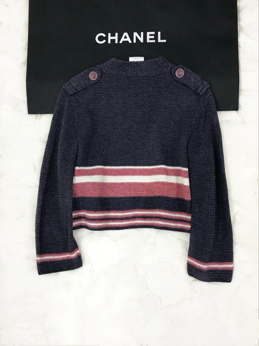 Chanel Chanel Color-Block Stripe Tie Coat Size XS / US 0-2 / IT 36-38 - 3 Thumbnail