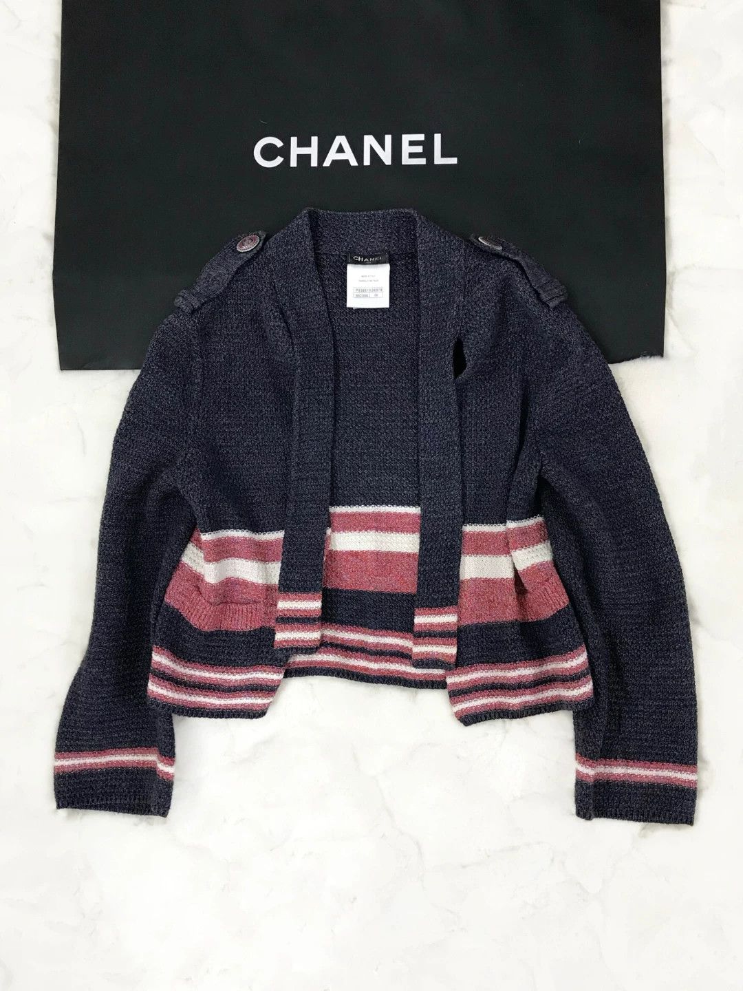 Chanel Chanel Color-Block Stripe Tie Coat Size XS / US 0-2 / IT 36-38 - 2 Thumbnail