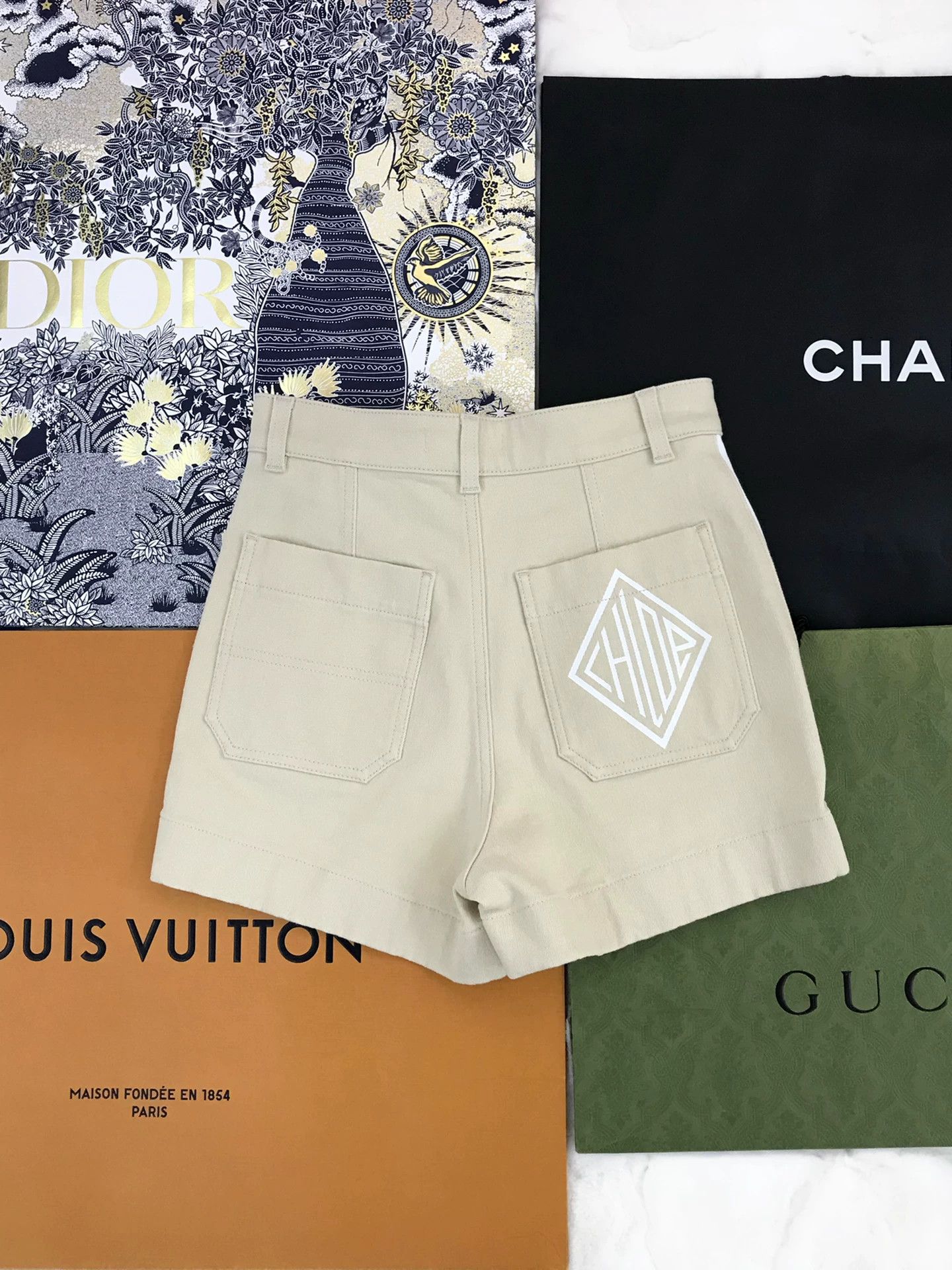 Chloe Chloe Two-Tone Denim Shorts Size 36" / US 14 / IT 50 - 2 Thumbnail