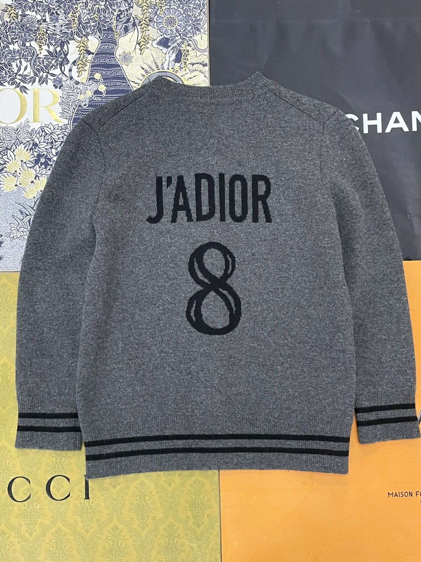 Dior Dior 8-Character Gray Cashmere Cardigan Size XS / US 0-2 / IT 36-38 - 2 Thumbnail