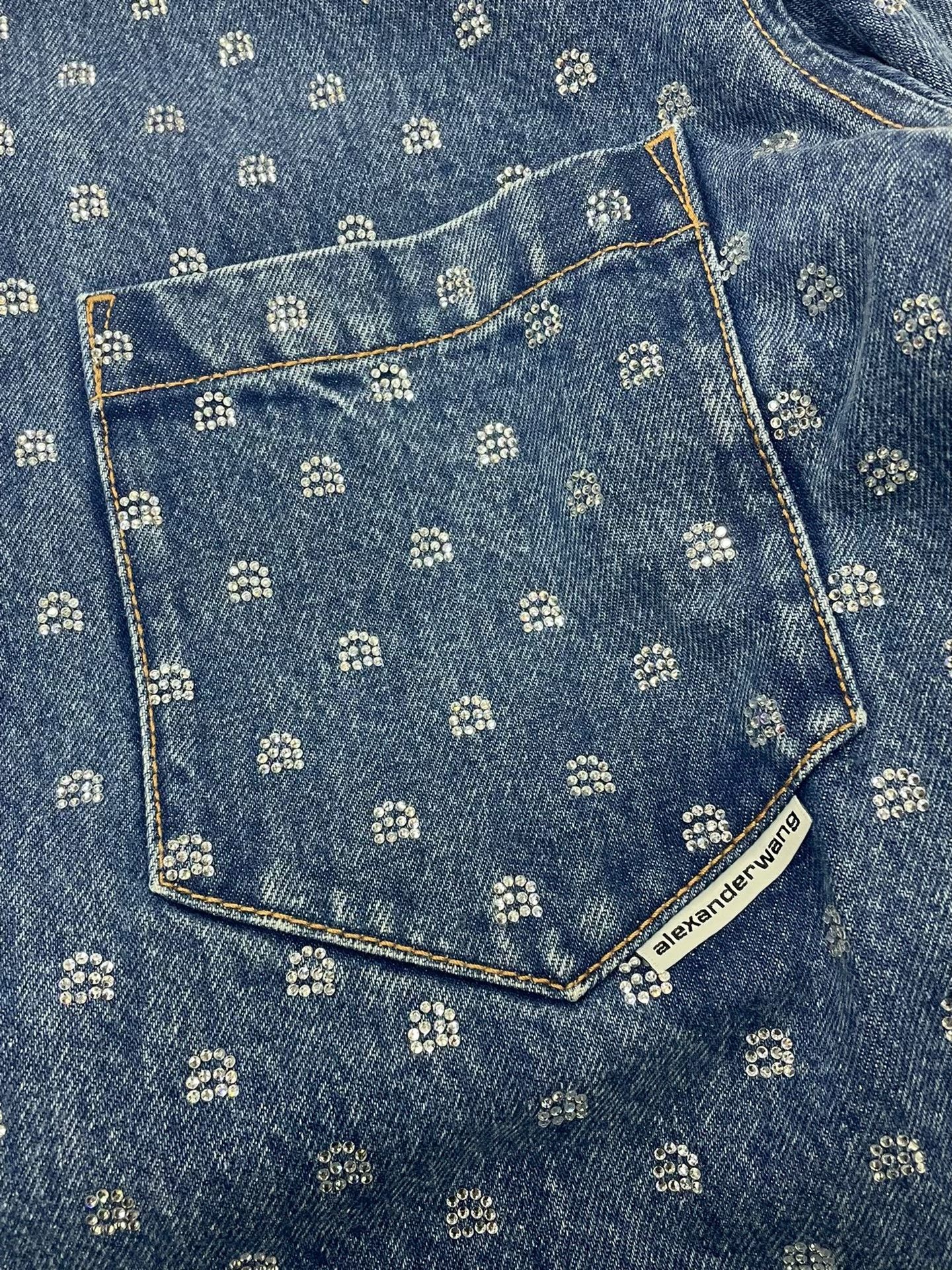Alexander Wang Alexander Wang Blue Rhinestone Logo Shirt Jacket Size US XS / EU 42 / 0 - 2 Thumbnail