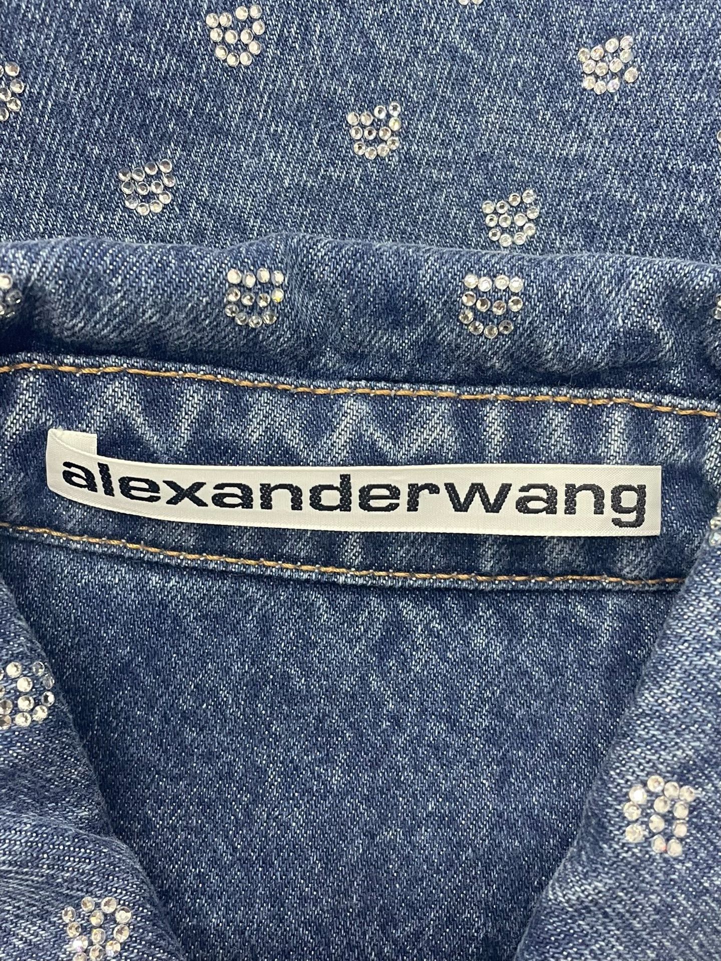 Alexander Wang Alexander Wang Blue Rhinestone Logo Shirt Jacket Size US XS / EU 42 / 0 - 4 Thumbnail
