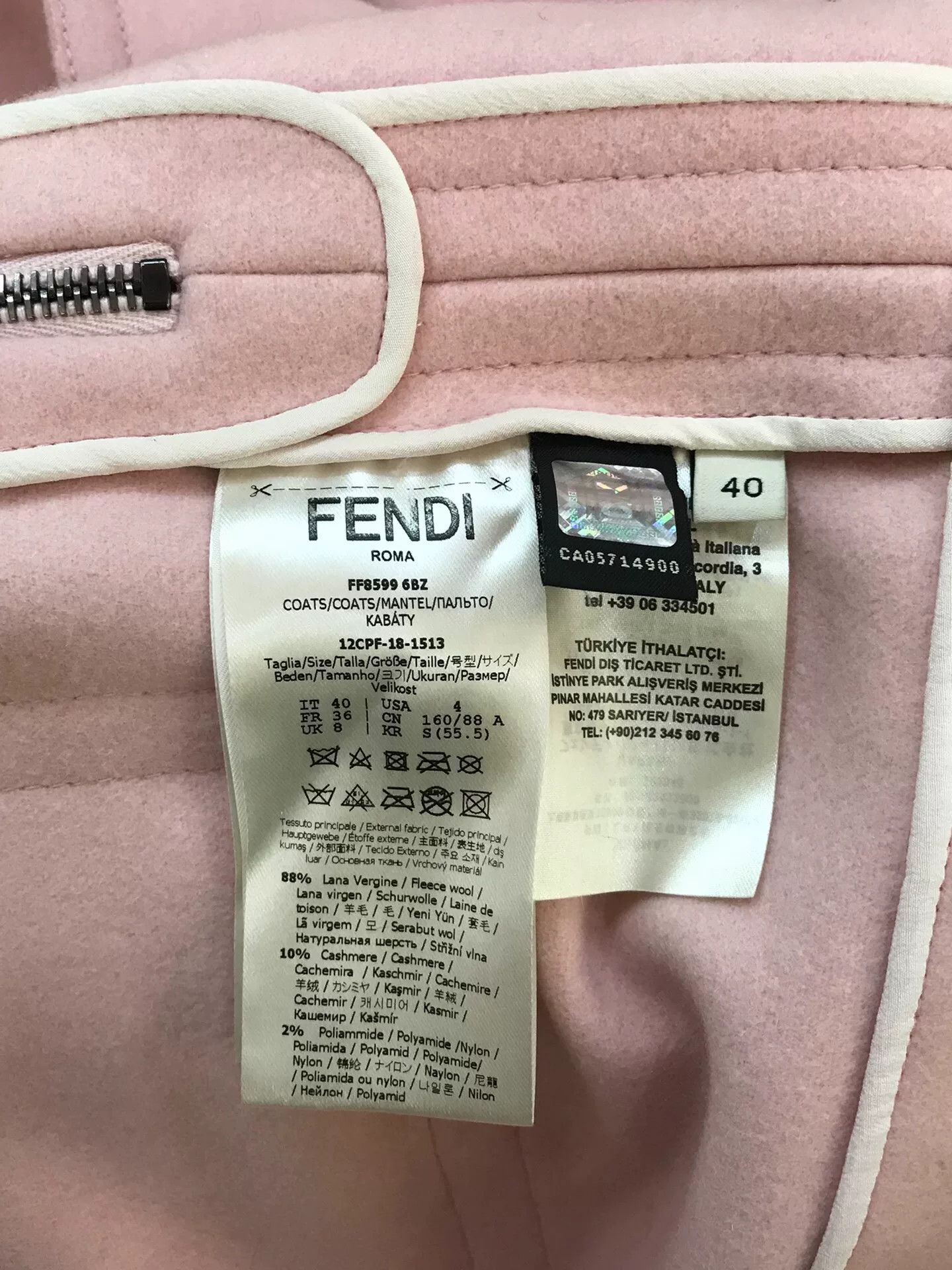 Fendi Fendi Wool Cashmere Coat Size S / US 4 / IT 40 - 4 Thumbnail