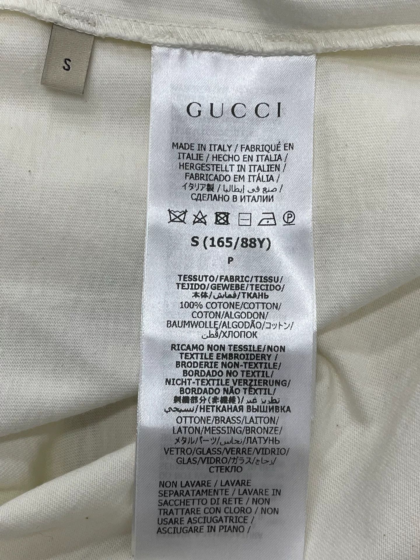 Gucci Gucci White Rhinestone Logo T-Shirt Size S / US 4 / IT 40 - 5 Thumbnail