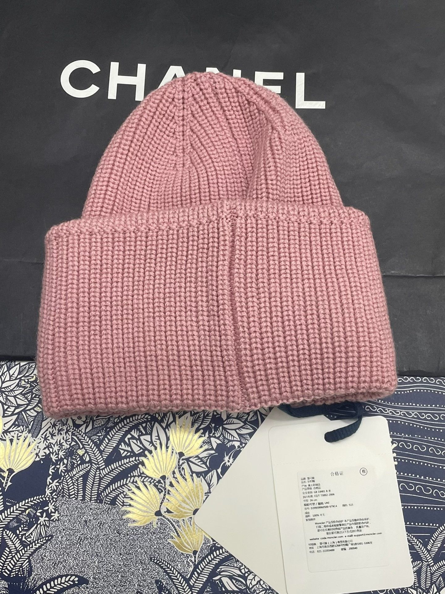 Moncler Moncler Pink Knit Beanie Size ONE SIZE - 3 Thumbnail