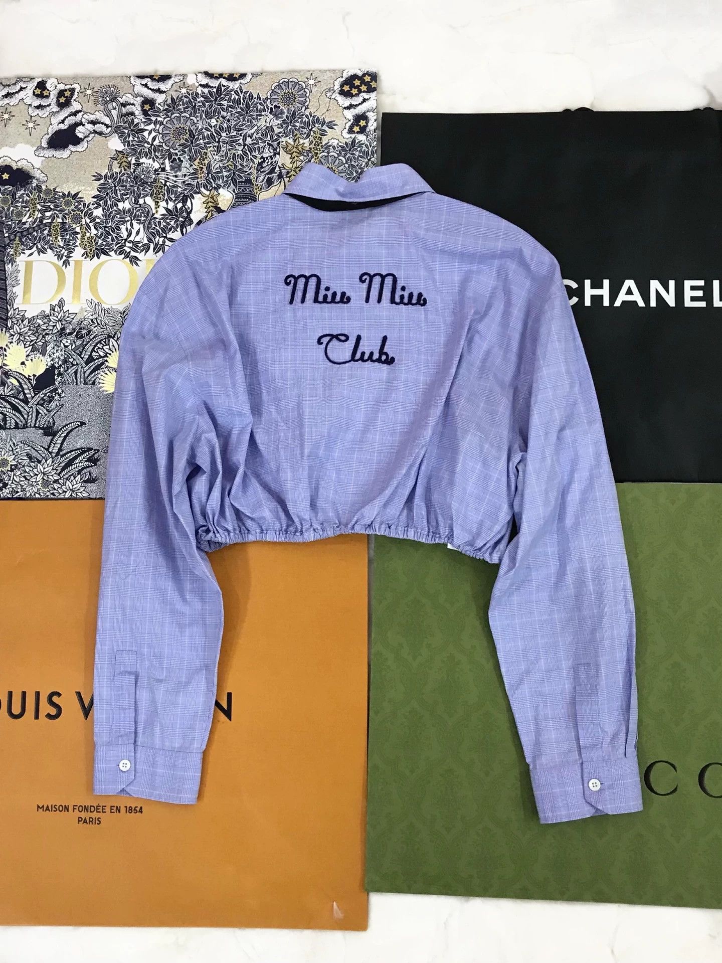 Miu Miu Miu Miu Bow Logo Shirt Top Size S / US 4 / IT 40 - 2 Thumbnail